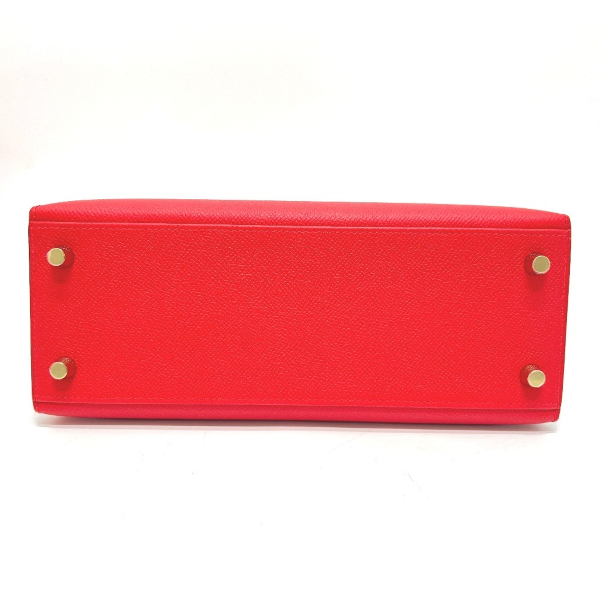 Hermes Kelly Red Color Epsom Leather Handbag (Pre-Owned)