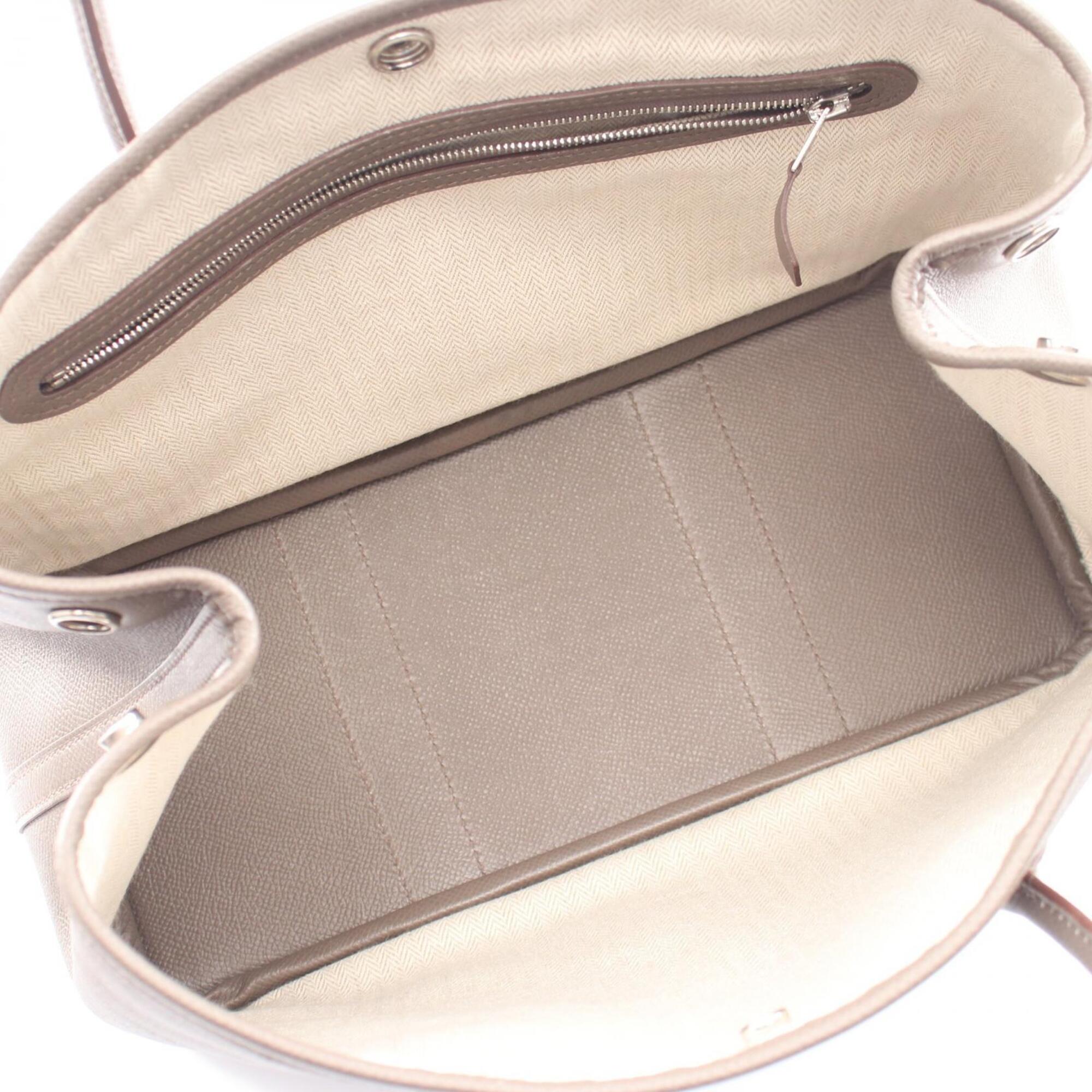 Hermes Garden Beige Epsom Leather Handbag Tote Bag (Pre-Owned)