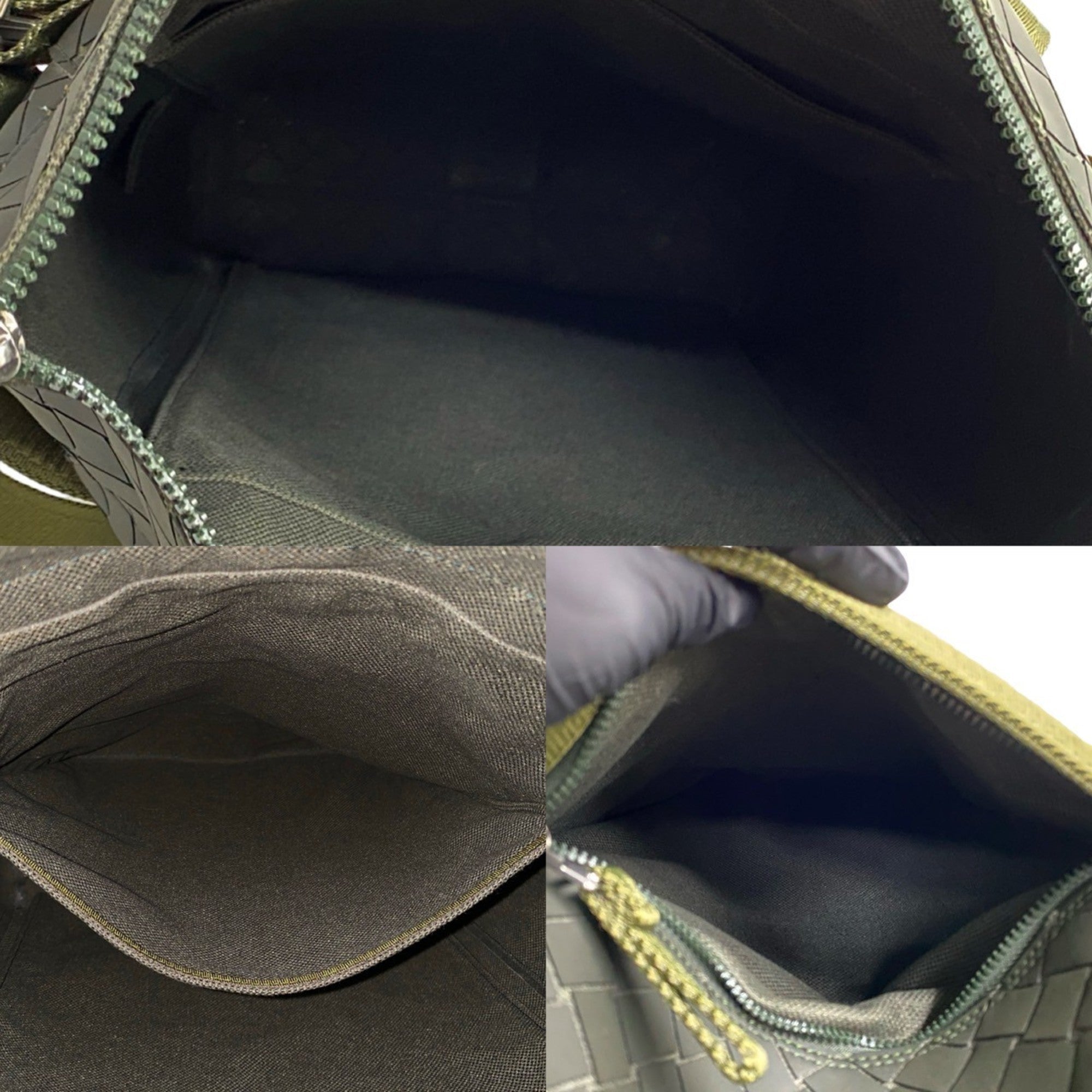 Bottega Veneta Khaki Nylon Rubber Backpack (Pre-Owned)