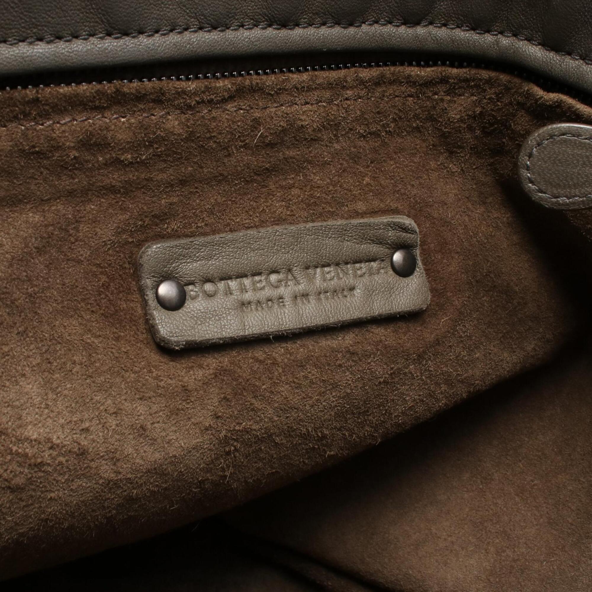 Bottega Veneta Intrecciato Gray Intrecciato Handbag Shoulder Bag (Pre-Owned)