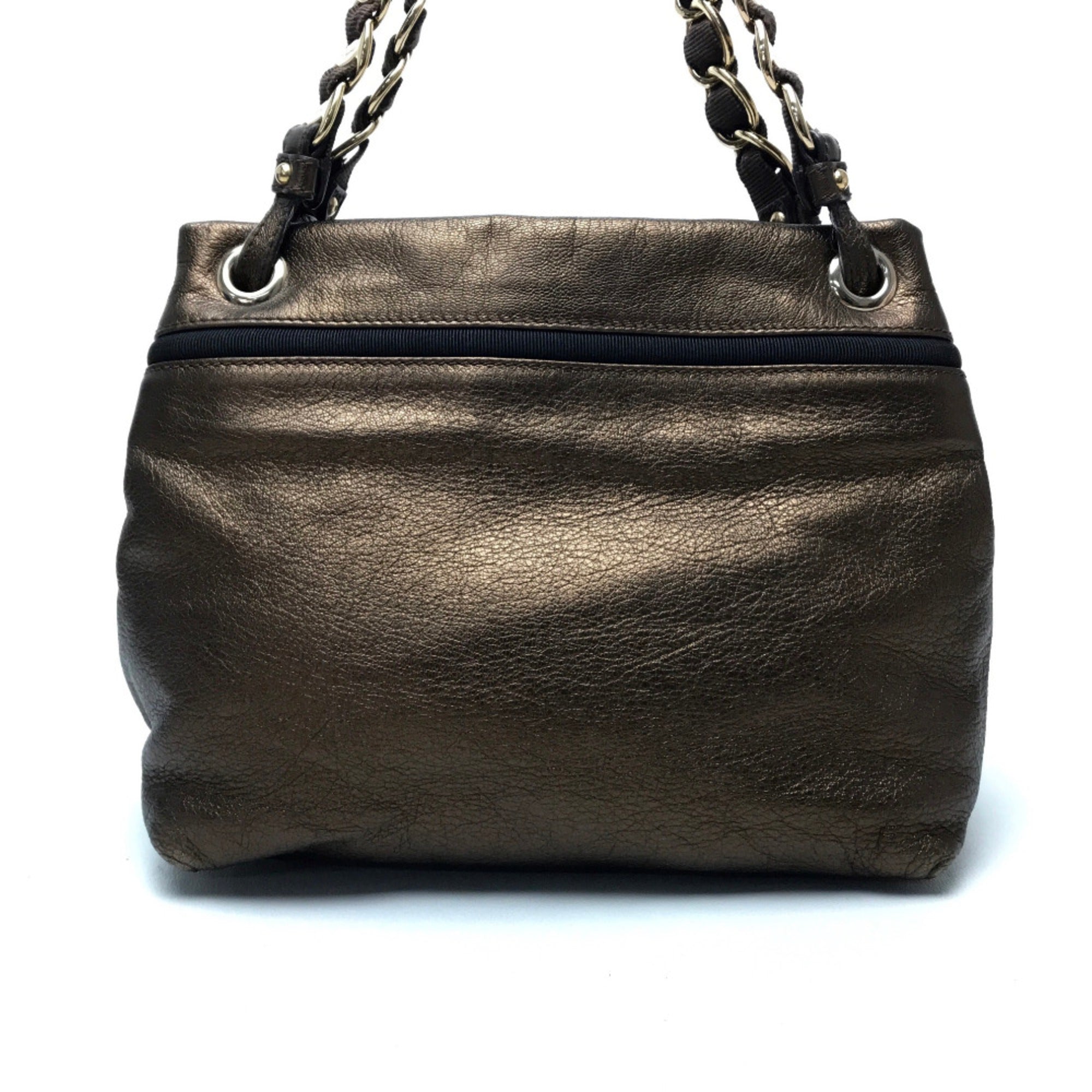 Salvatore Ferragamo Gold Leather Tote Bag (Pre-Owned)