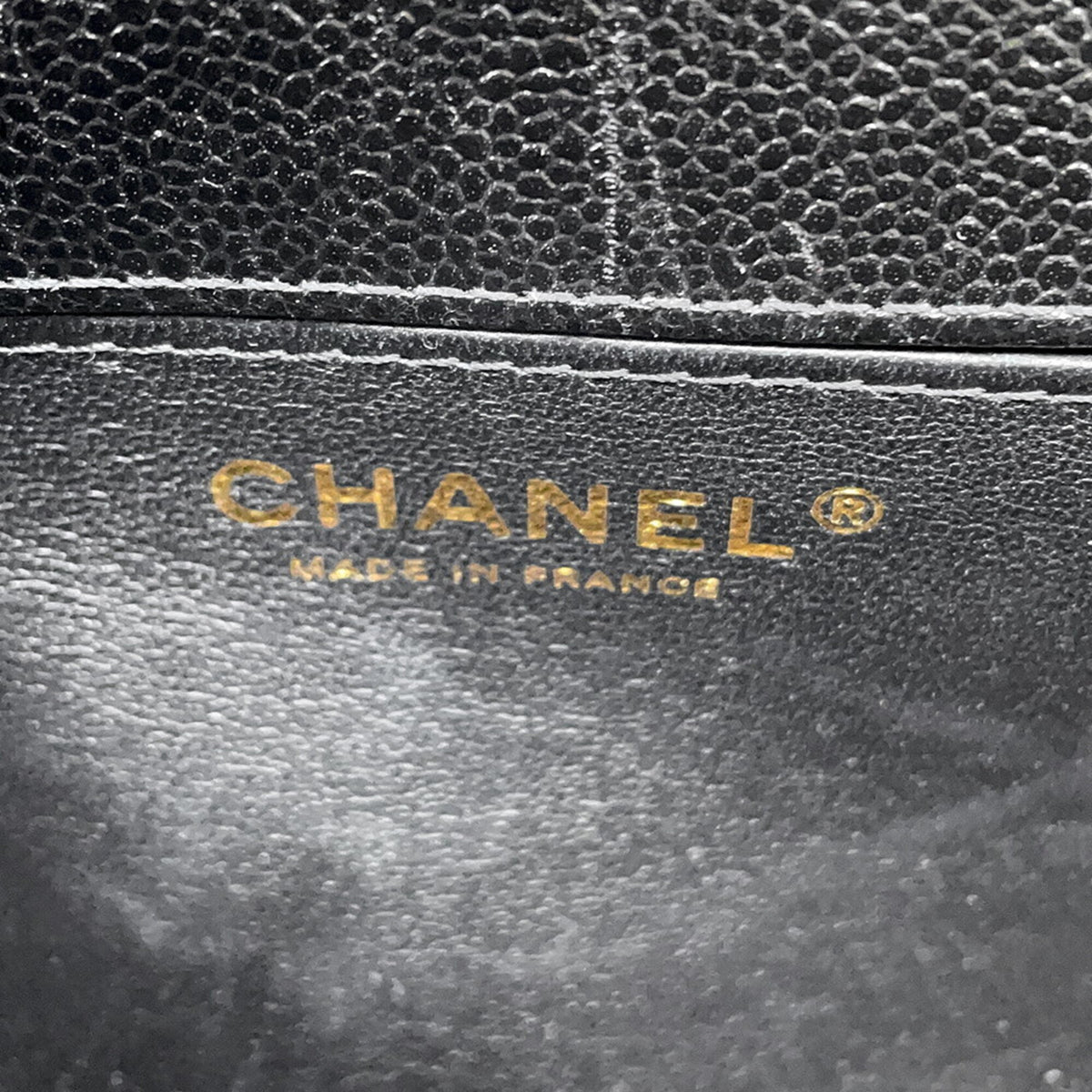 Chanel Black Grained Calfskin Handbag Shoulder Bag (Pre-Owned)