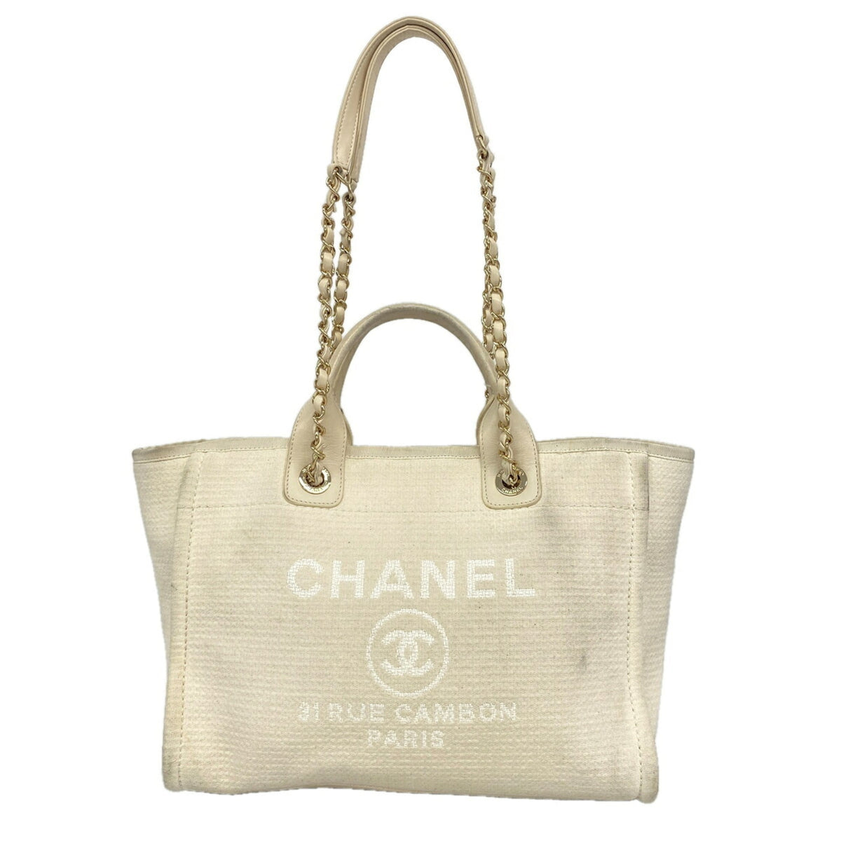 Chanel White Canvas Tote Bag (Pre-Owned)
