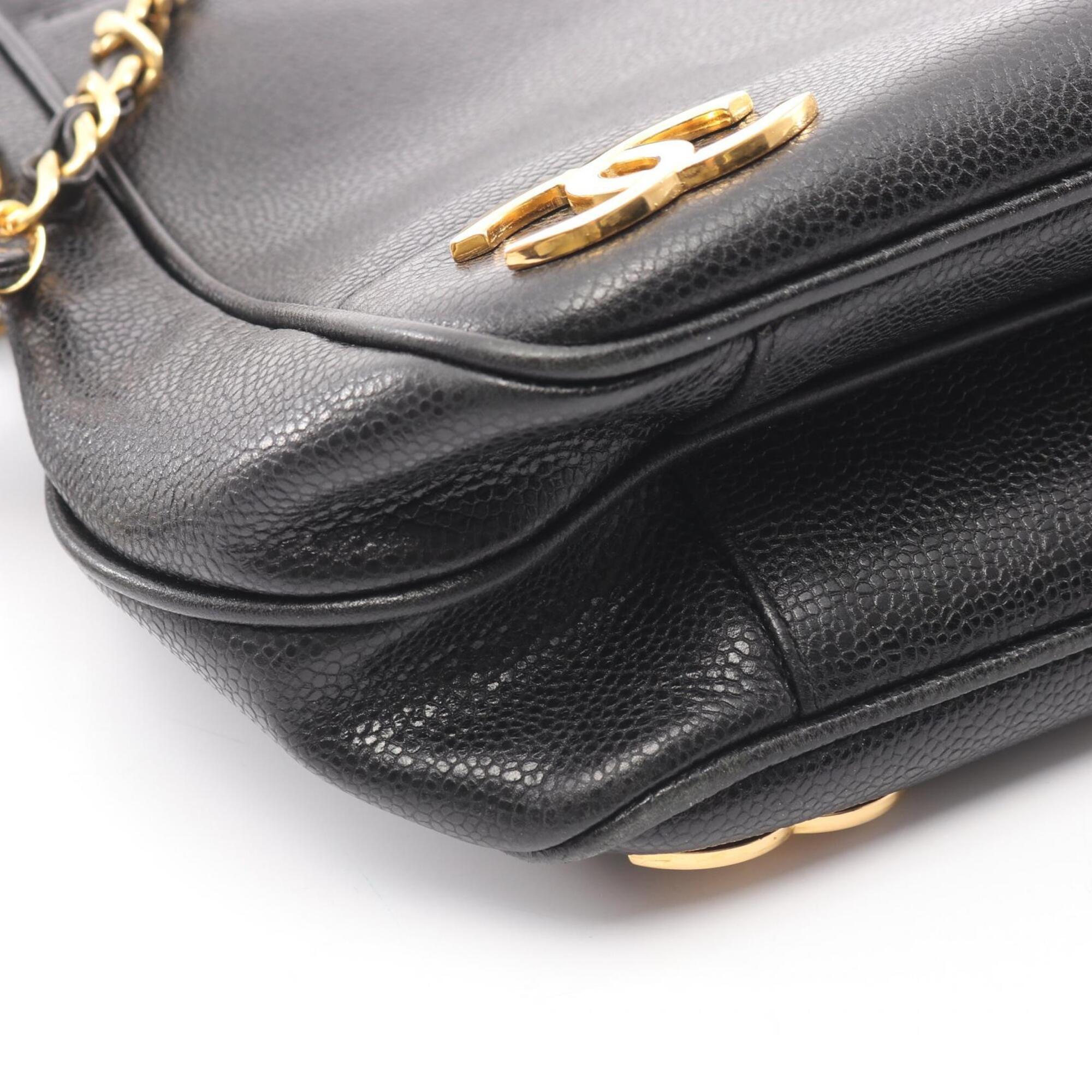 Chanel Black Leather Handbag Tote Bag (Pre-Owned)