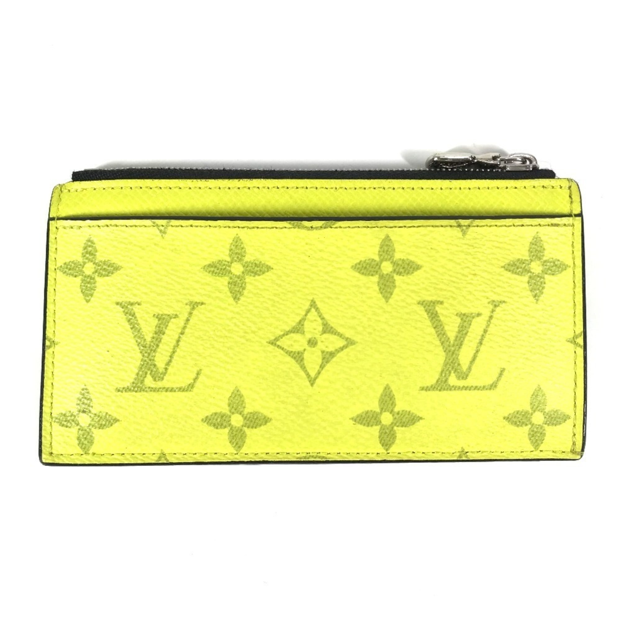 Louis Vuitton Taiga Yellow Taiga Leather Monogram Coin Purse/Coin Case (Pre-Owned)