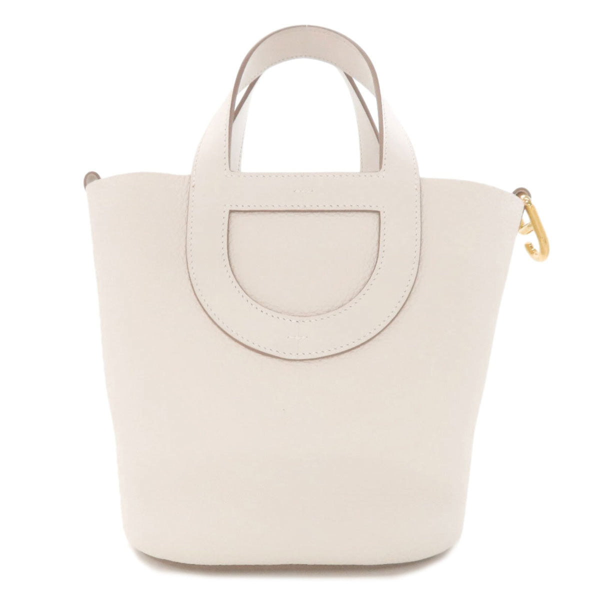 Hermes White Taurillon Clemence Leather Handbag (Pre-Owned)