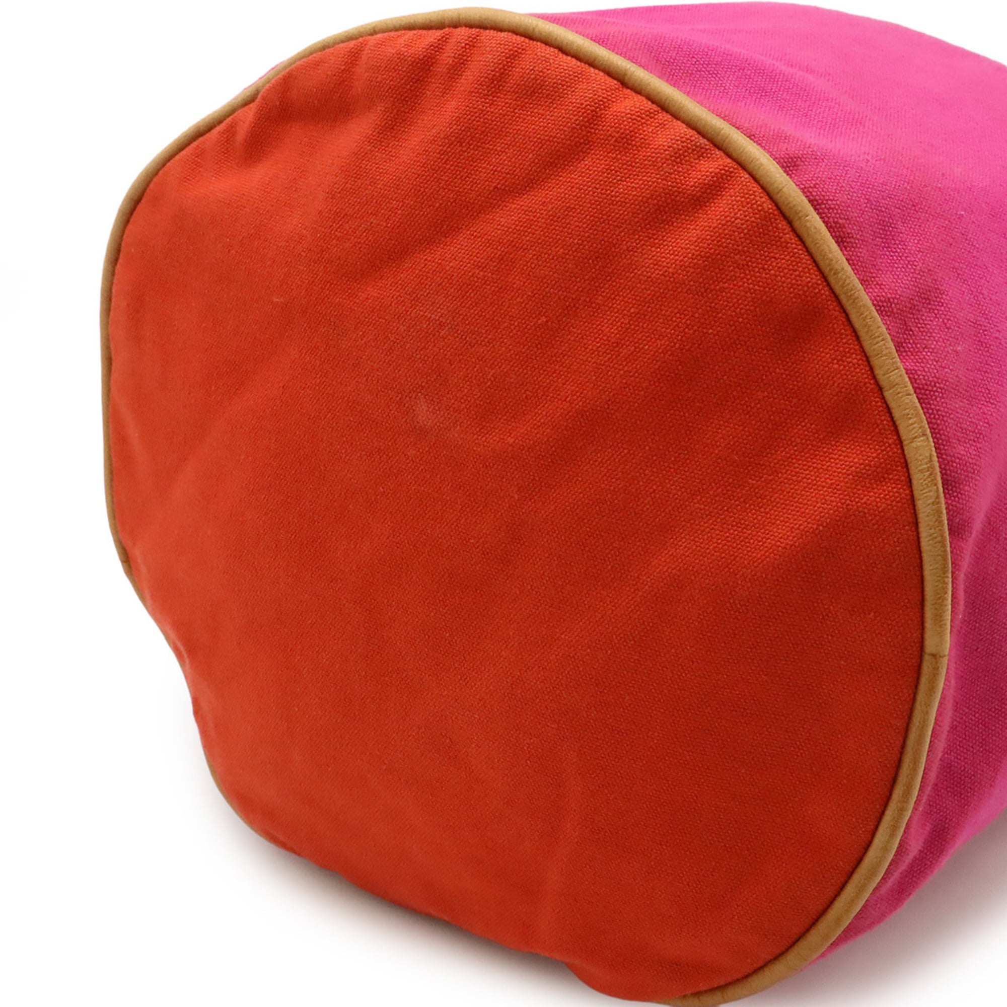 Hermes Pink Red Color Canvas Shoulder Bag (Pre-Owned)