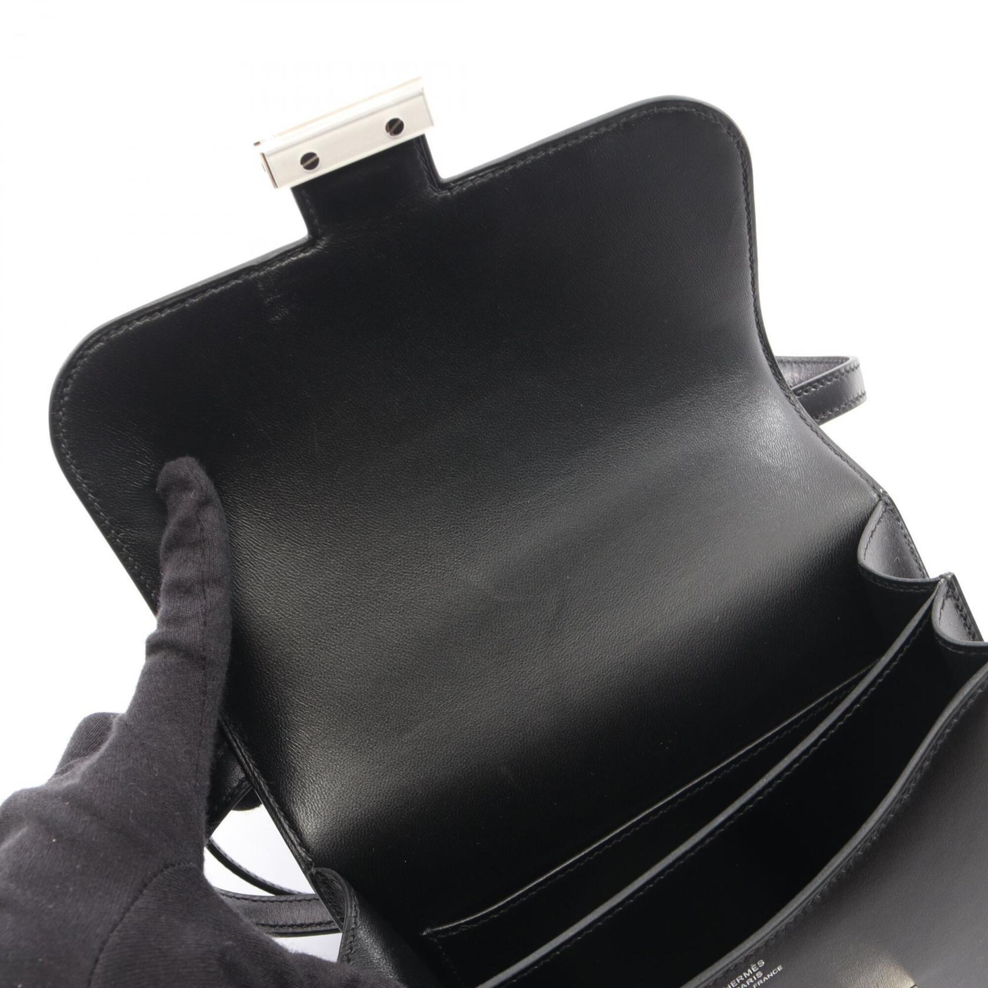 Hermes Constance Black Box Calf Leather Handbag Shoulder Bag (Pre-Owned)