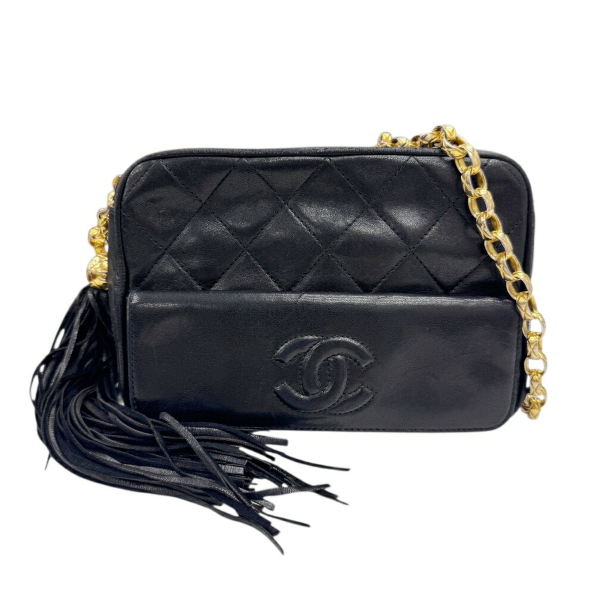 Chanel Black Leather Shoulder Bag (Pre-Owned)