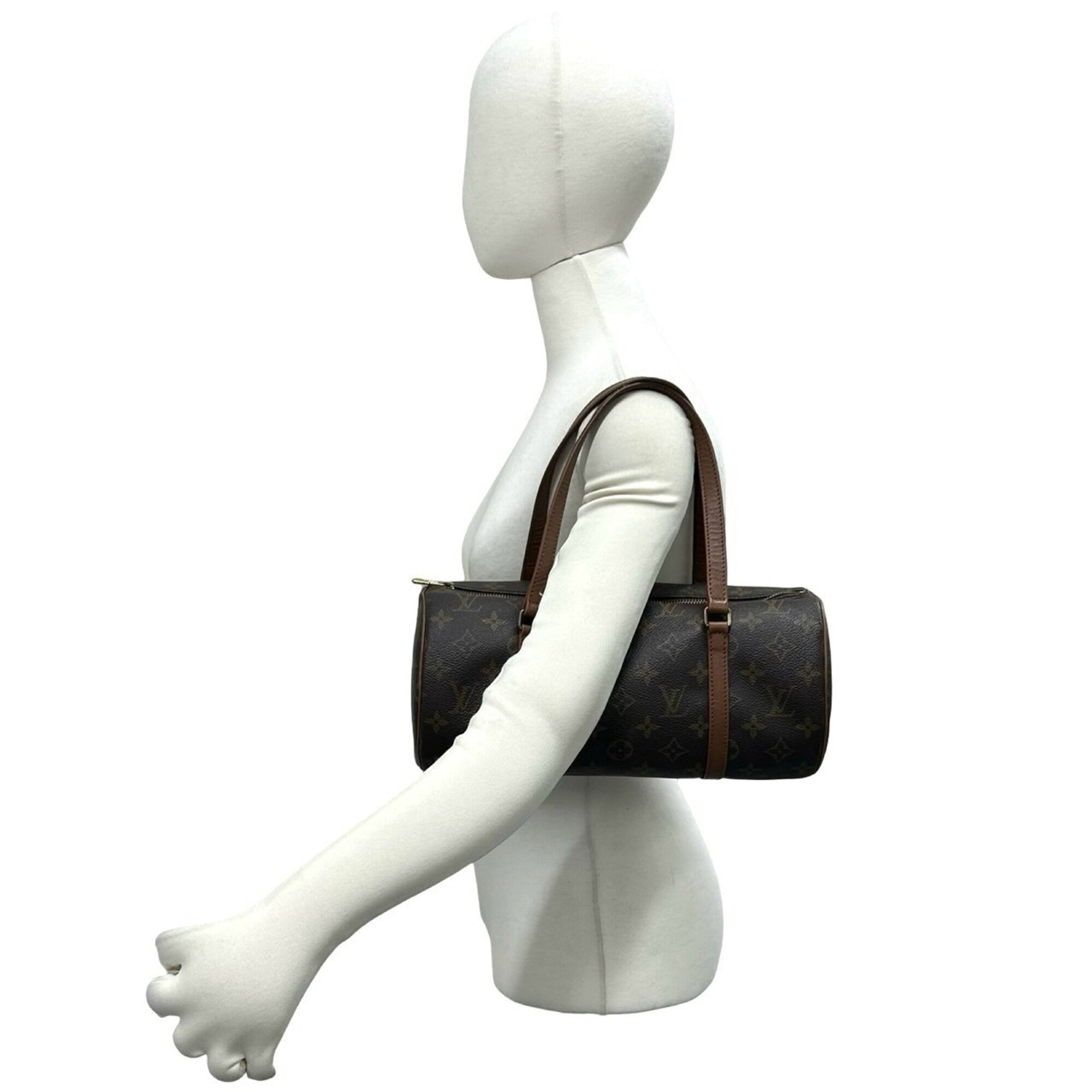 Louis Vuitton Brown Leather Pvc Handbag (Pre-Owned)