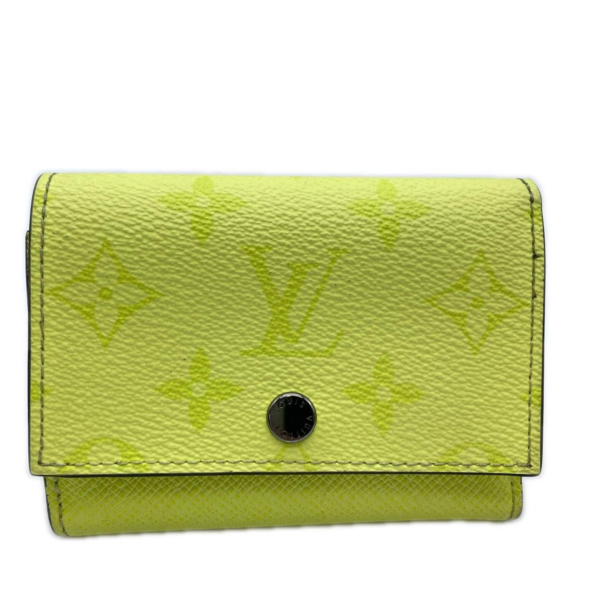 Louis Vuitton Taigarama Yellow Coated Canvas Wallet (Tri-Fold) (Pre-Owned)