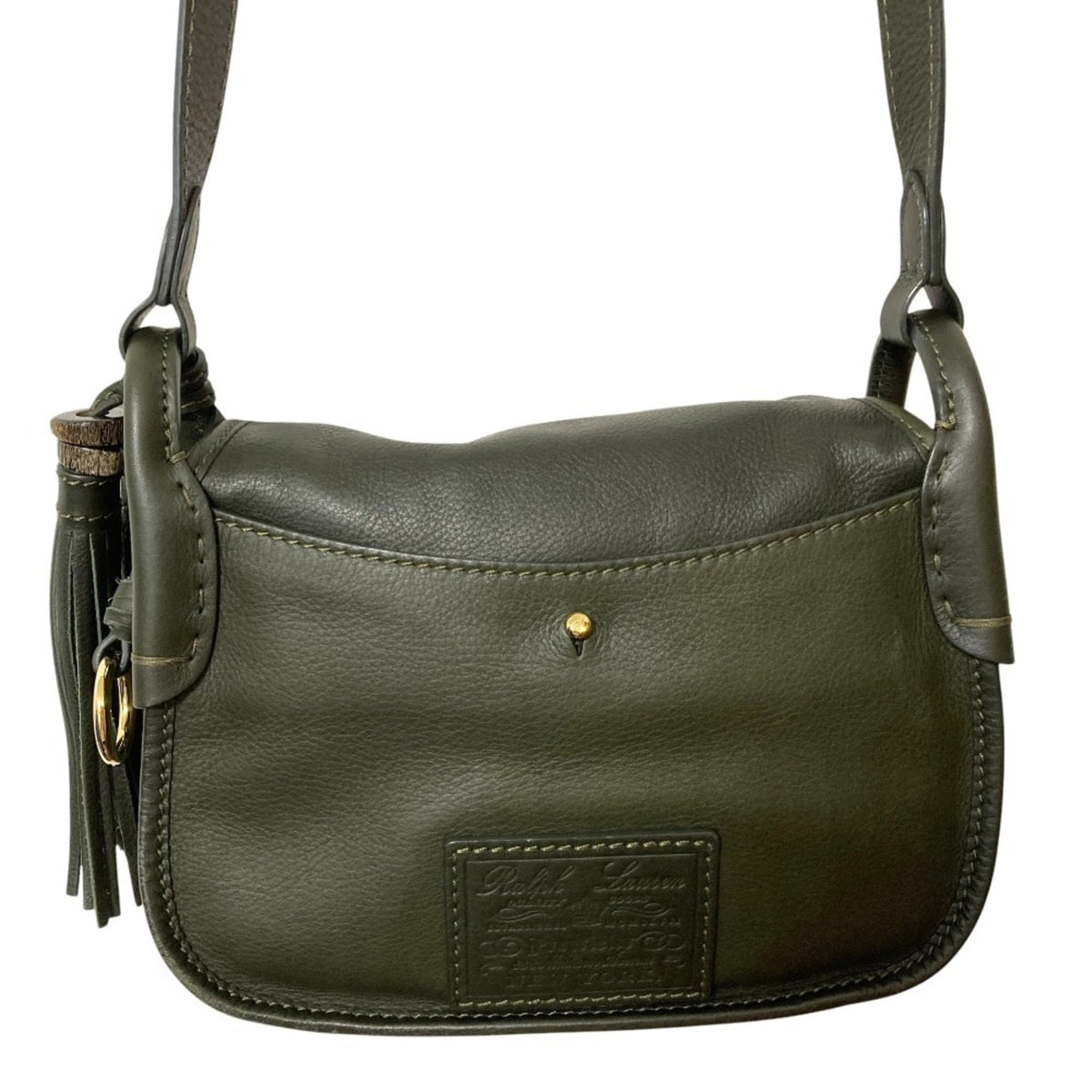 Ralph Lauren Dark Green Leather Saddle Bag Shoulder Bag (Pre-Owned)