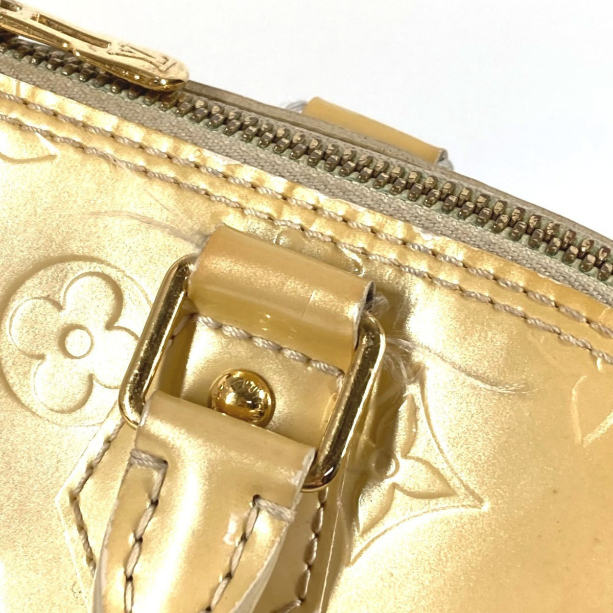 Louis Vuitton Beige Blanc Corail Galle Monogram Vernis Handbag Tote Bag (Pre-Owned)