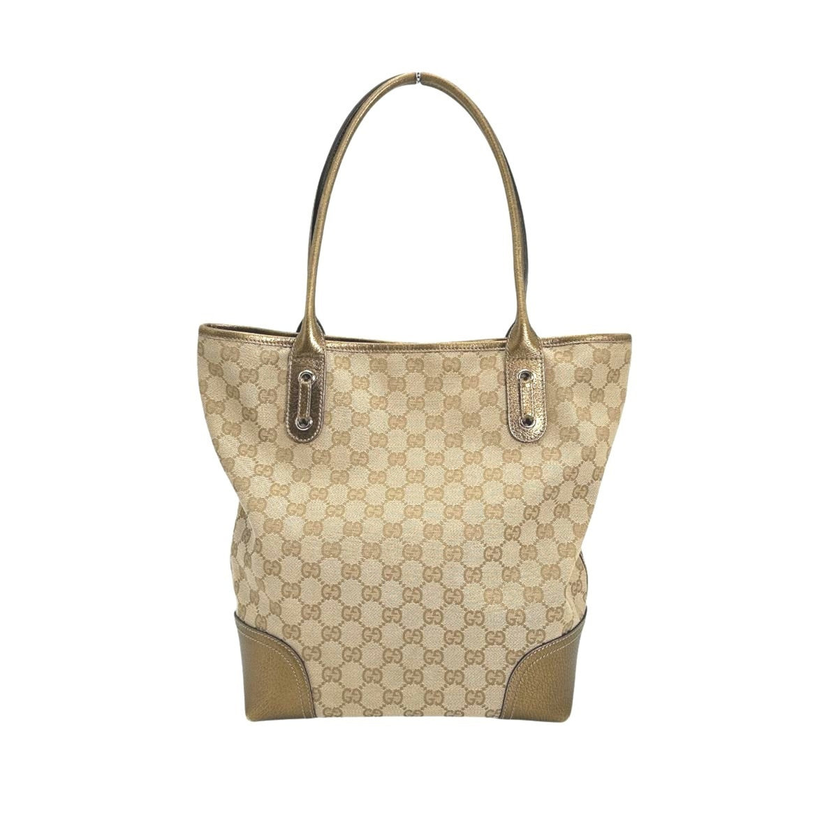 Gucci Beige Gg Canvas Handbag Tote Bag (Pre-Owned)