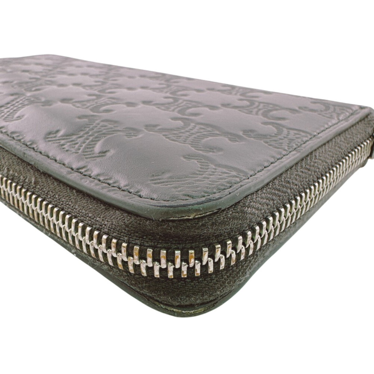 Celine Gray Leather Long Wallet (Bi-Fold) (Pre-Owned)
