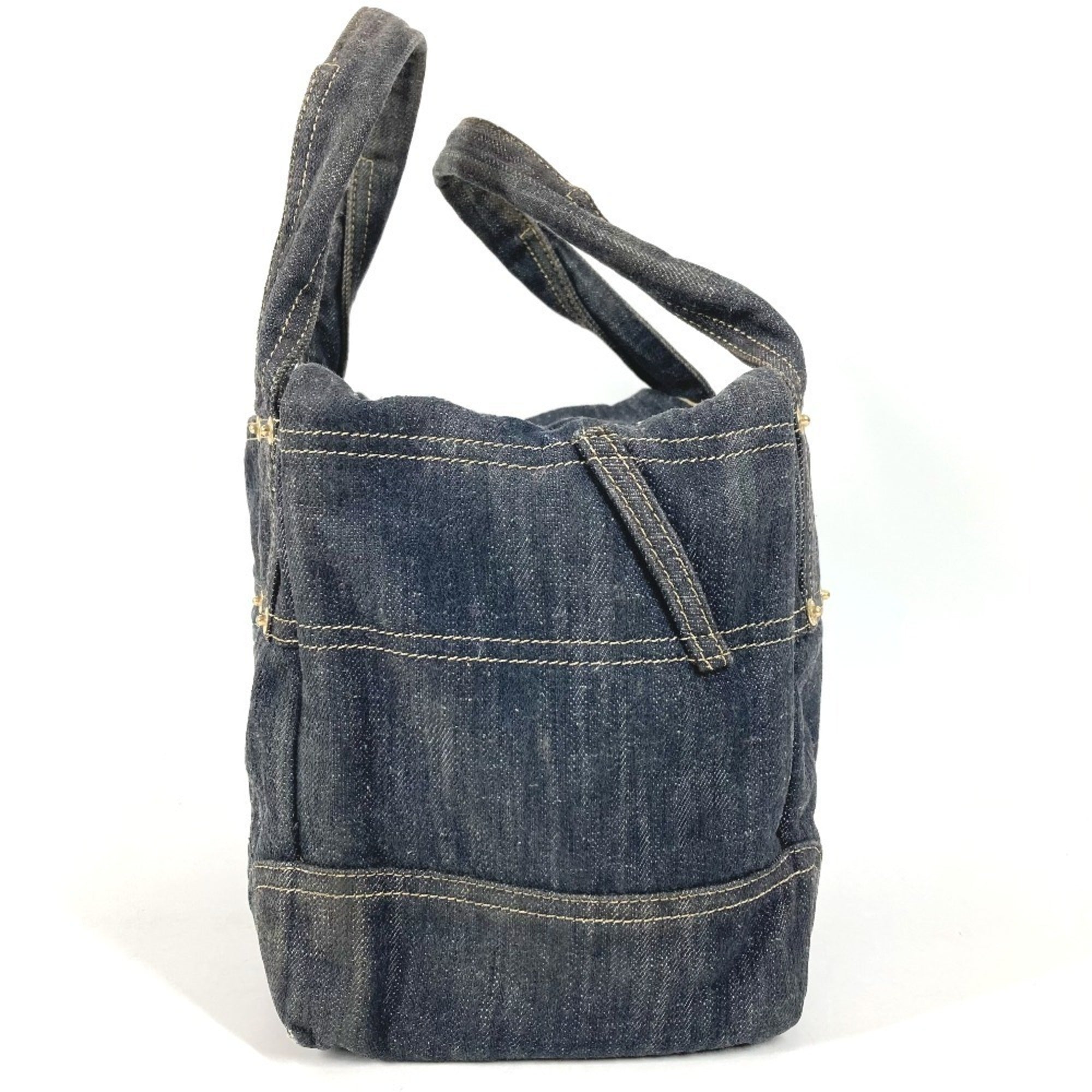 Chanel Denim Blue Denim Handbag Tote Bag (Pre-Owned)