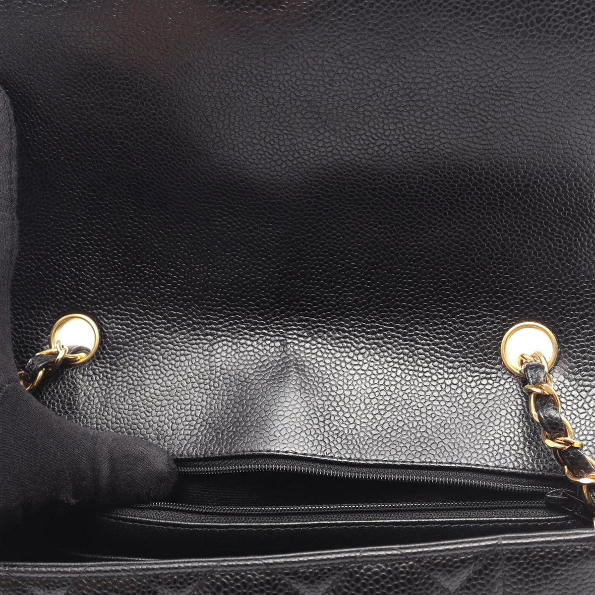 Chanel Black Grained Calfskin Shoulder Bag (Pre-Owned)