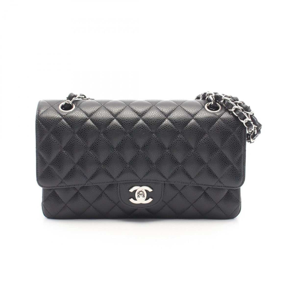 Chanel Black Grained Calfskin Handbag Shoulder Bag (Pre-Owned)