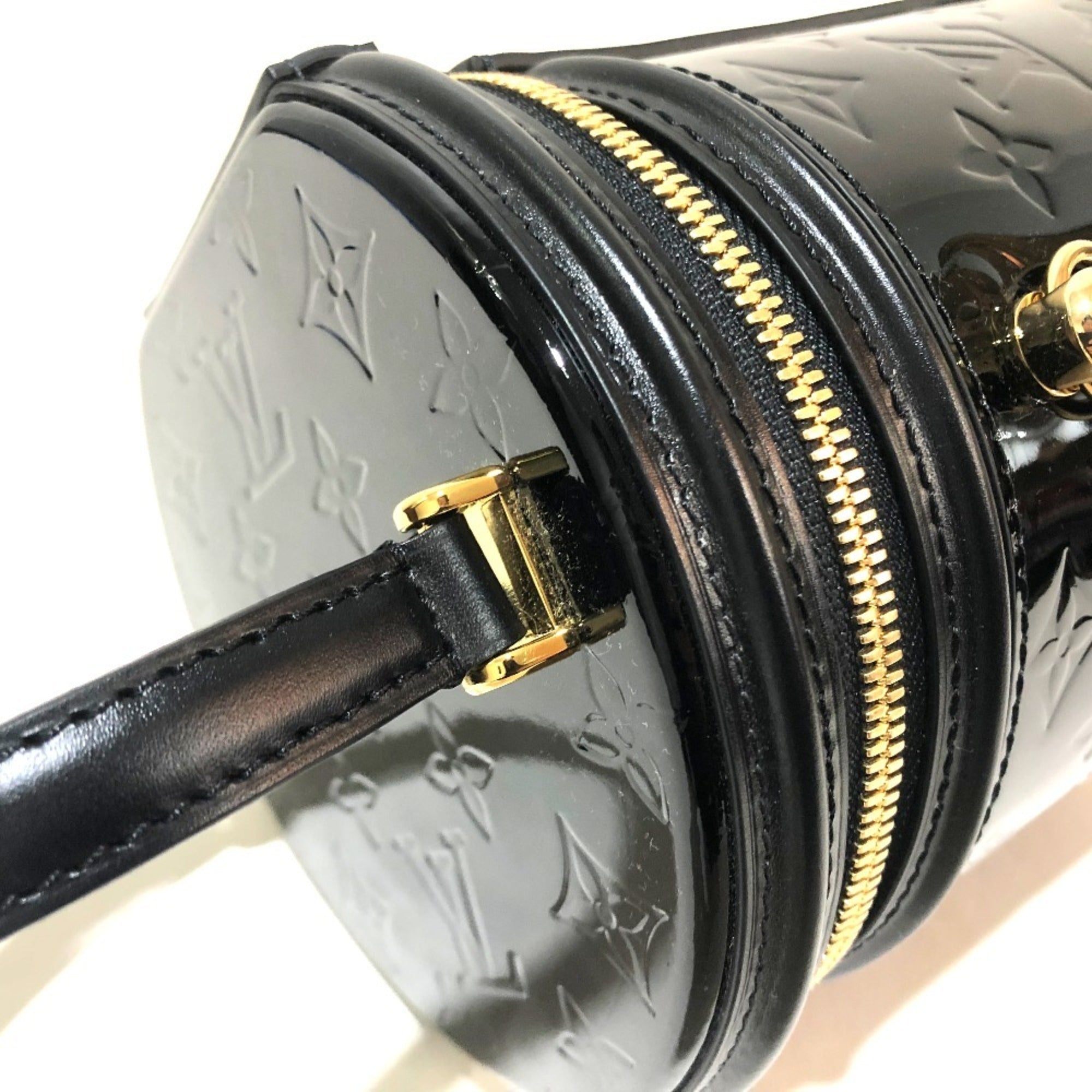 Louis Vuitton Black Noir Monogram Vernis Handbag Vanity Bag (Pre-Owned)