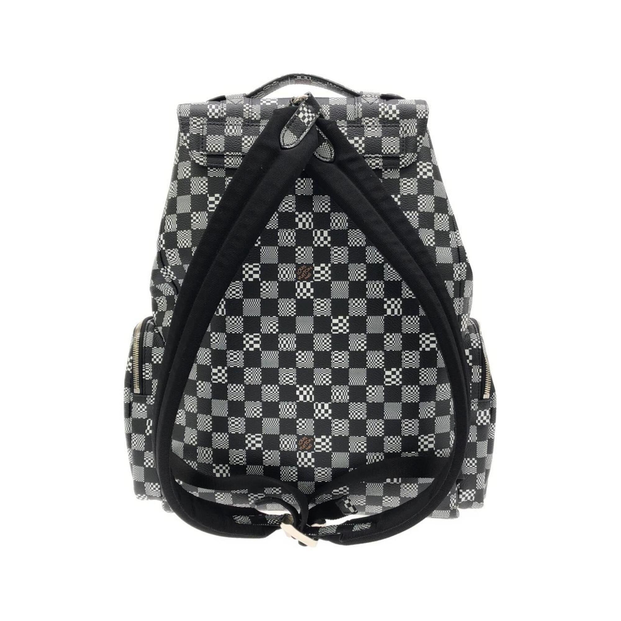 Louis Vuitton Black Coated Canvas Backpack (Pre-Owned)