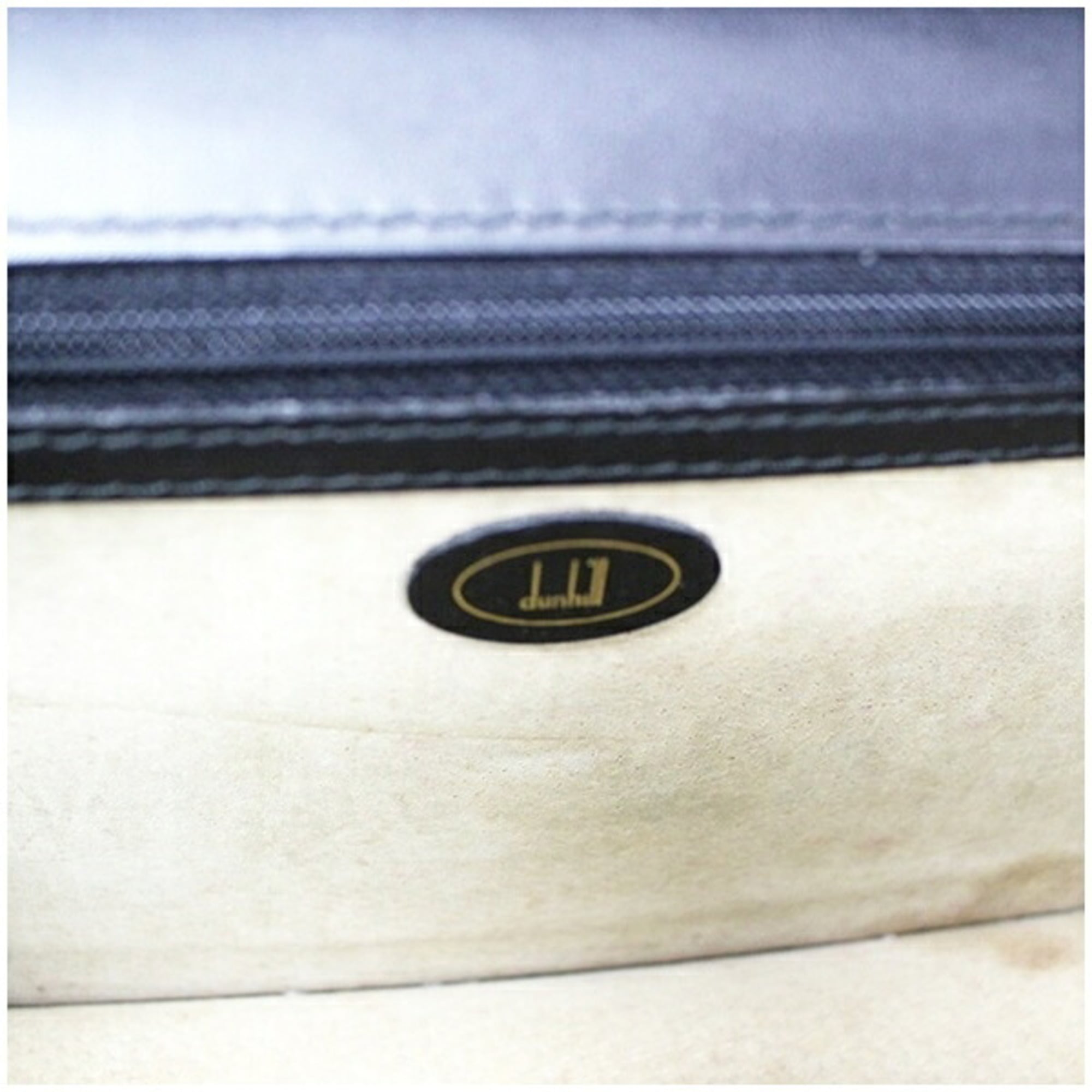 Dunhill Beige Black Leather Clutch Bag (Pre-Owned)