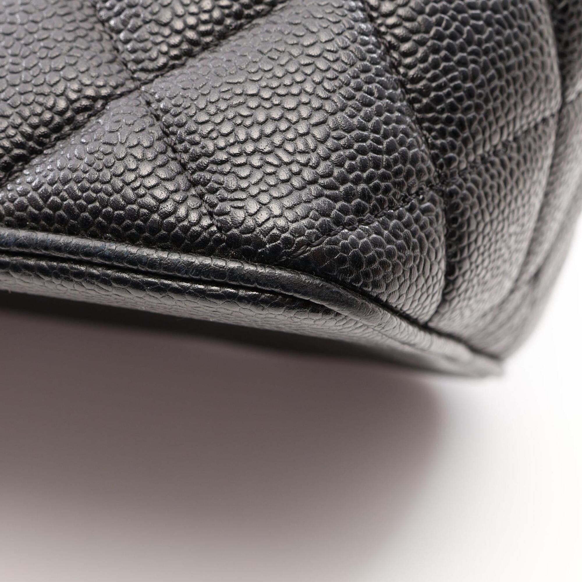 Chanel Black Grained Calfskin Handbag Tote Bag (Pre-Owned)