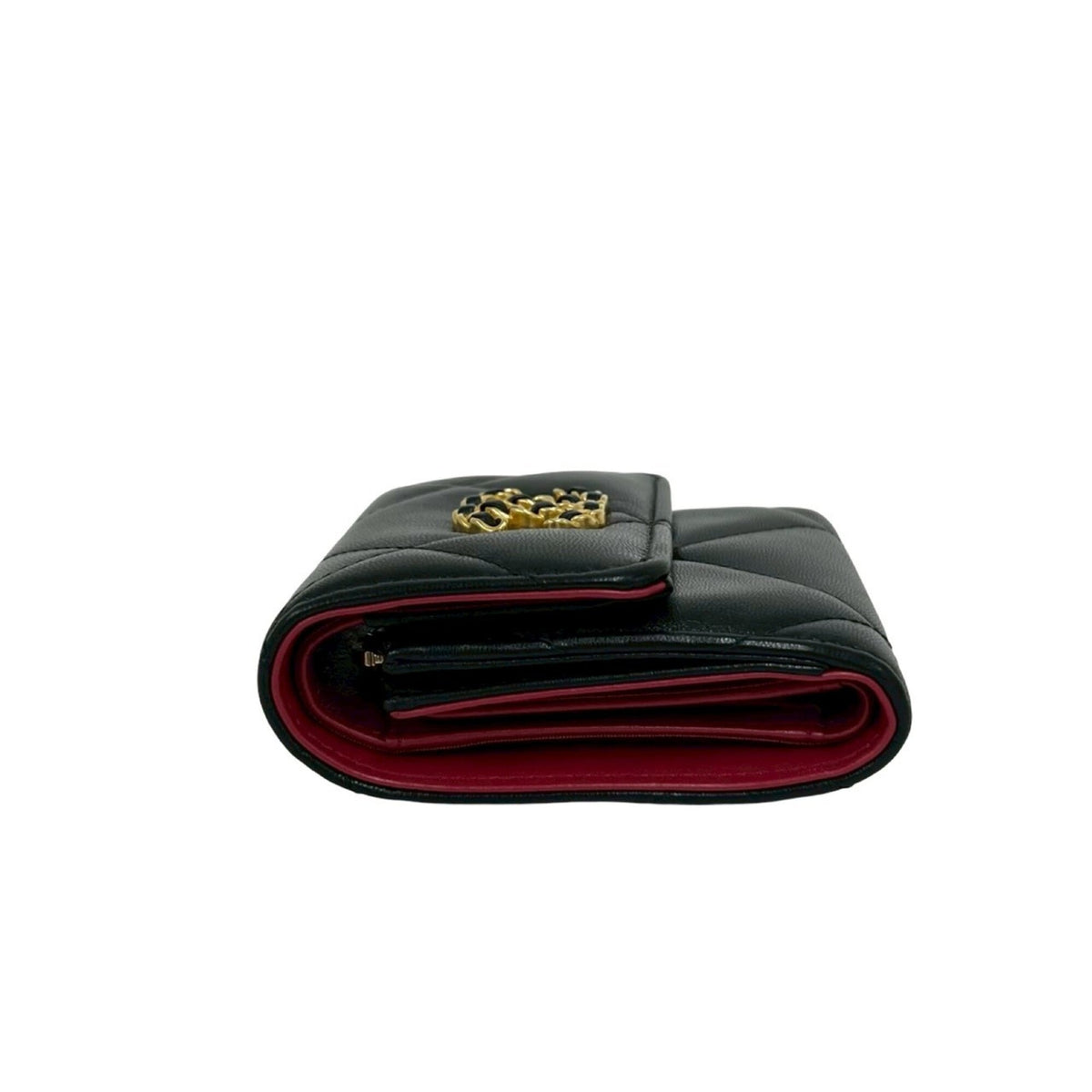 Chanel Black Leather Wallet (Tri-Fold) (Pre-Owned)