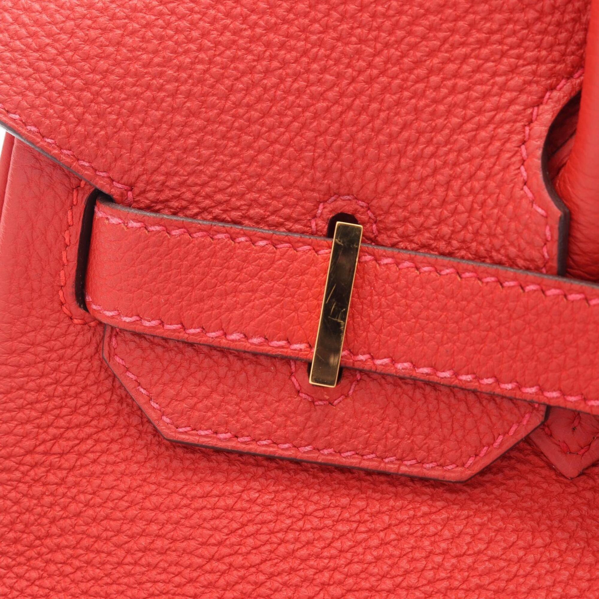 Hermes Red Color Togo Leather Handbag (Pre-Owned)