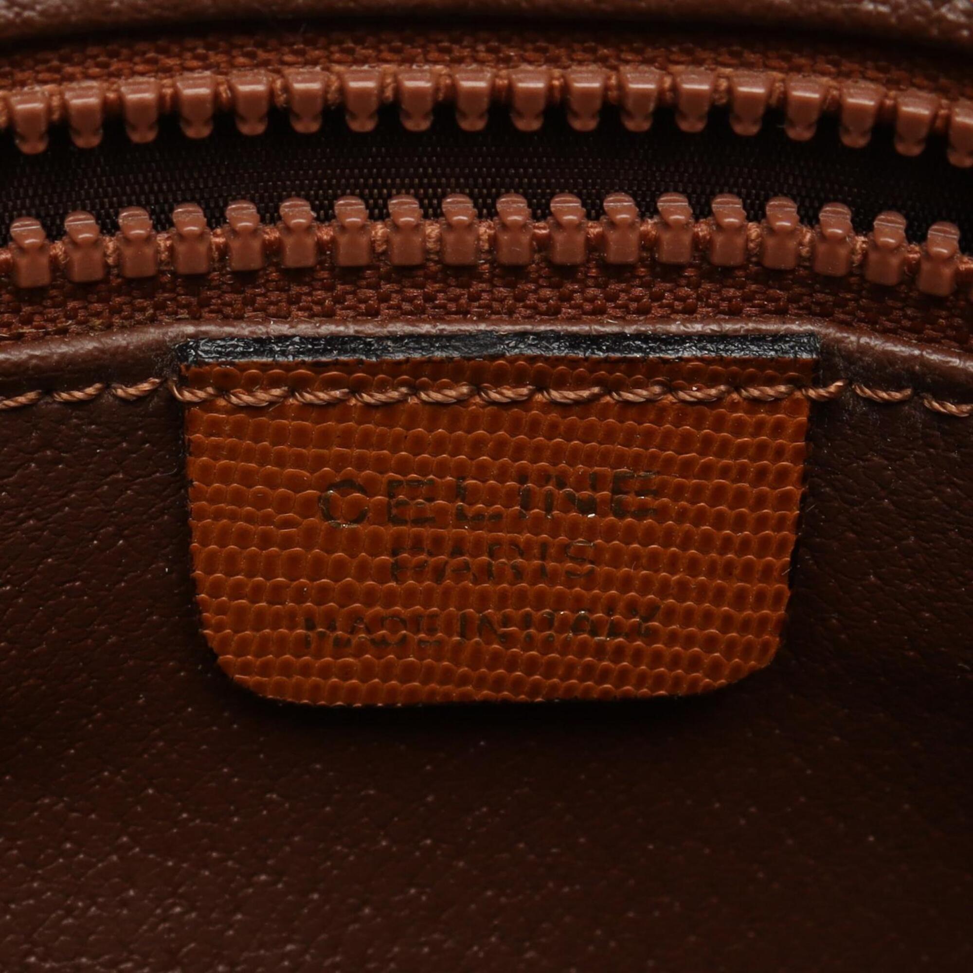 Celine Brown Leather Clutch Bag Handbag (Pre-Owned)