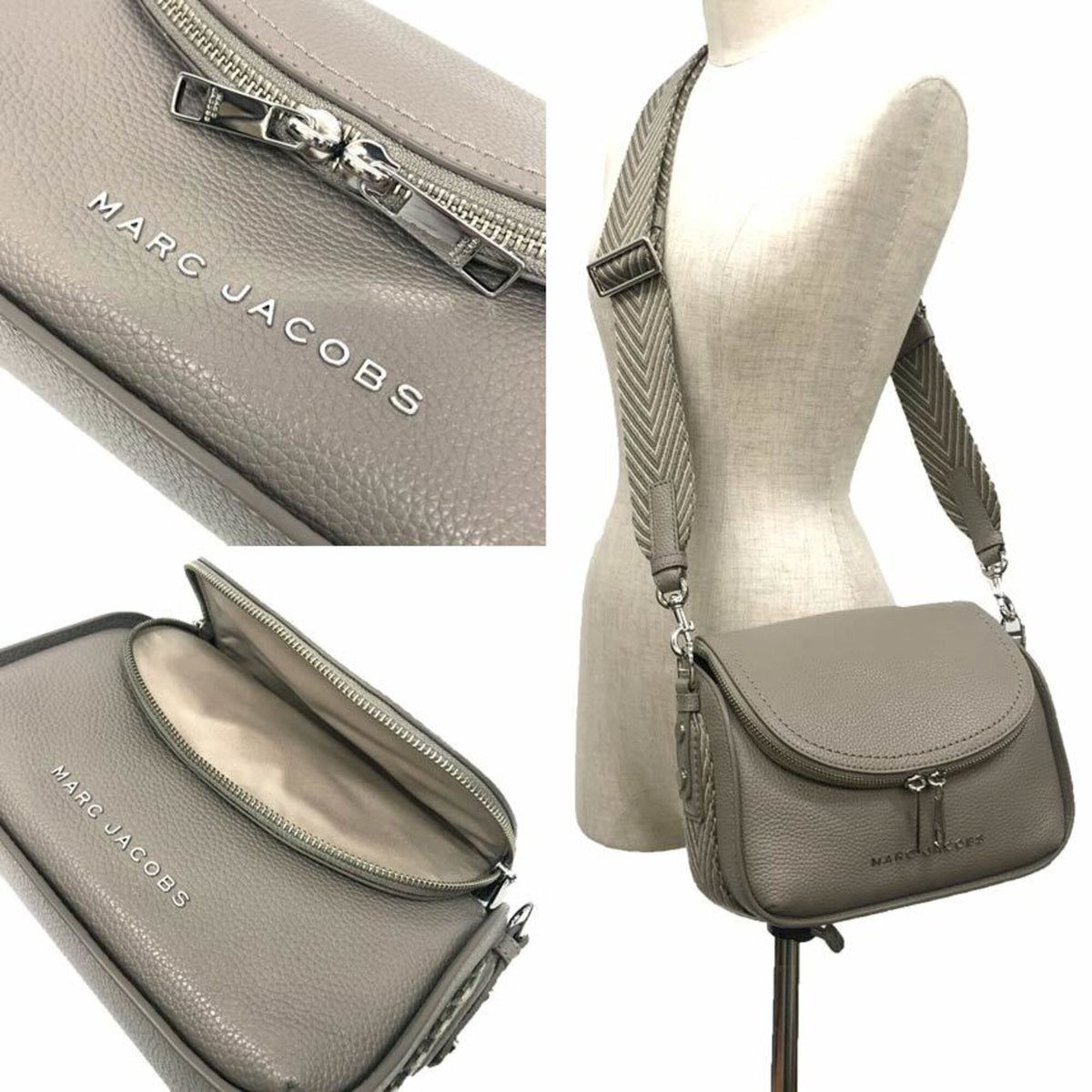 Marc Jacobs Gray Leather Messenger Bag Shoulder Bag (Pre-Owned)