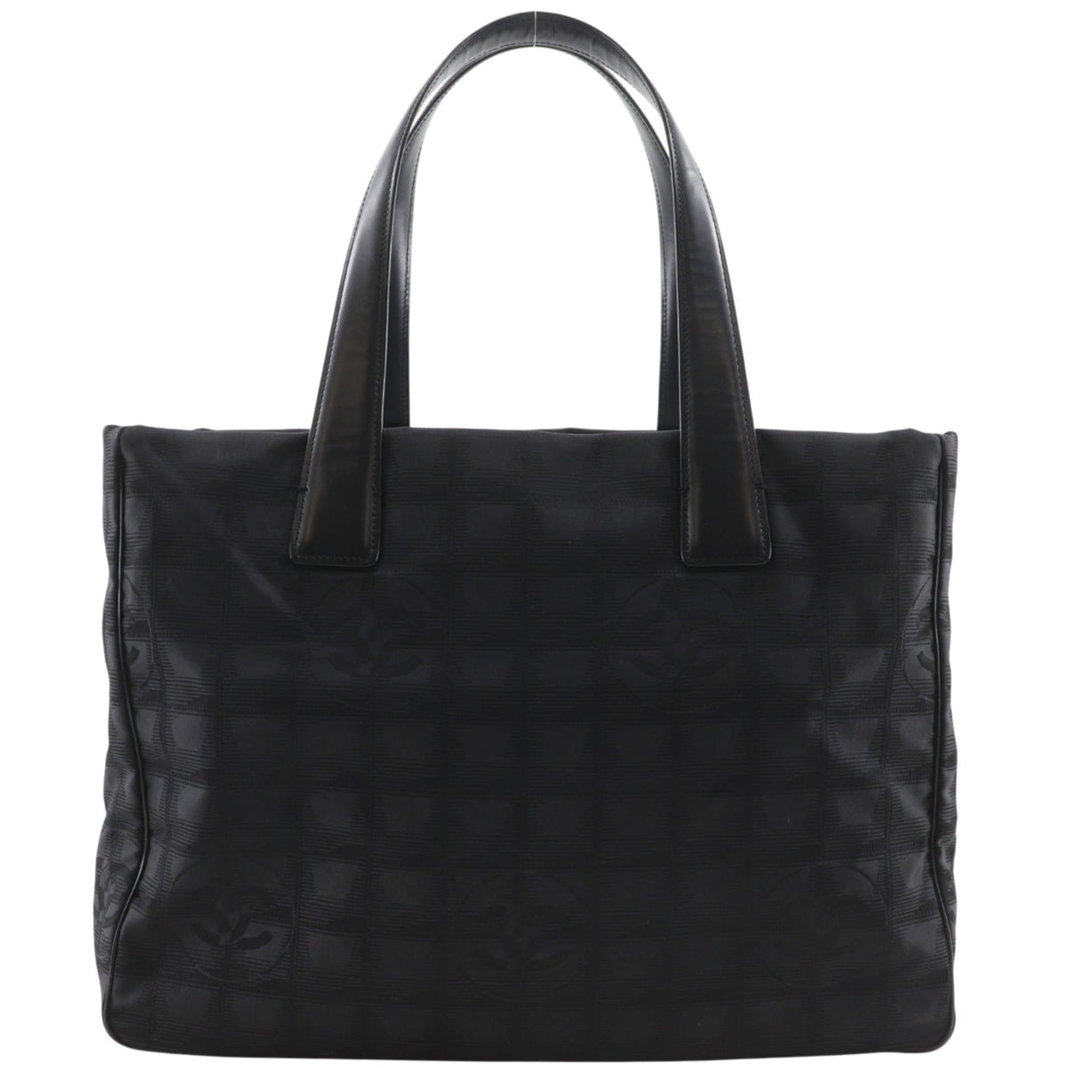 Chanel Black Nylon Canvas Tote Bag Weekend Bag (Pre-Owned)