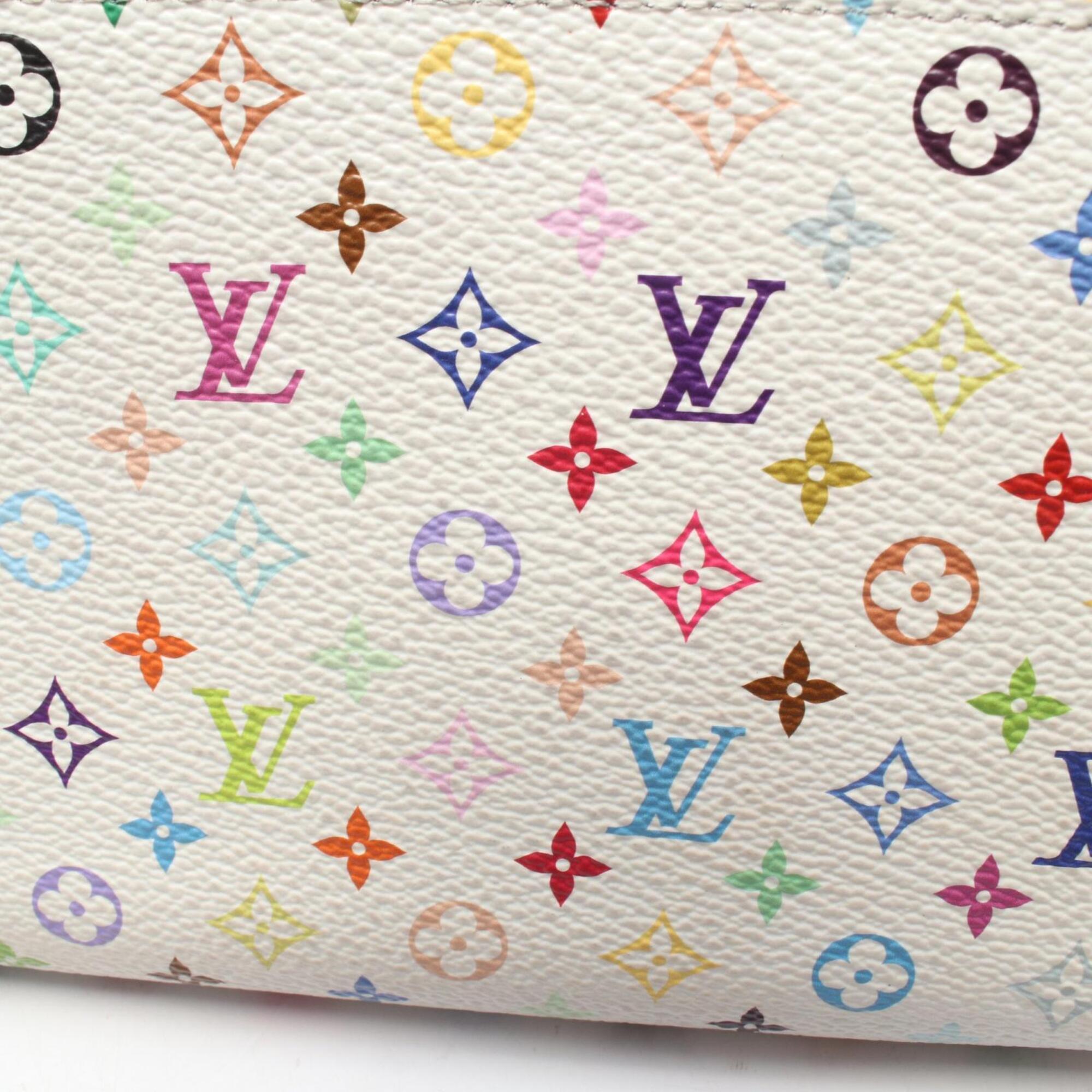 Louis Vuitton White Coated Canvas Monogram Multicolore Long Wallet (Bi-Fold) (Pre-Owned)