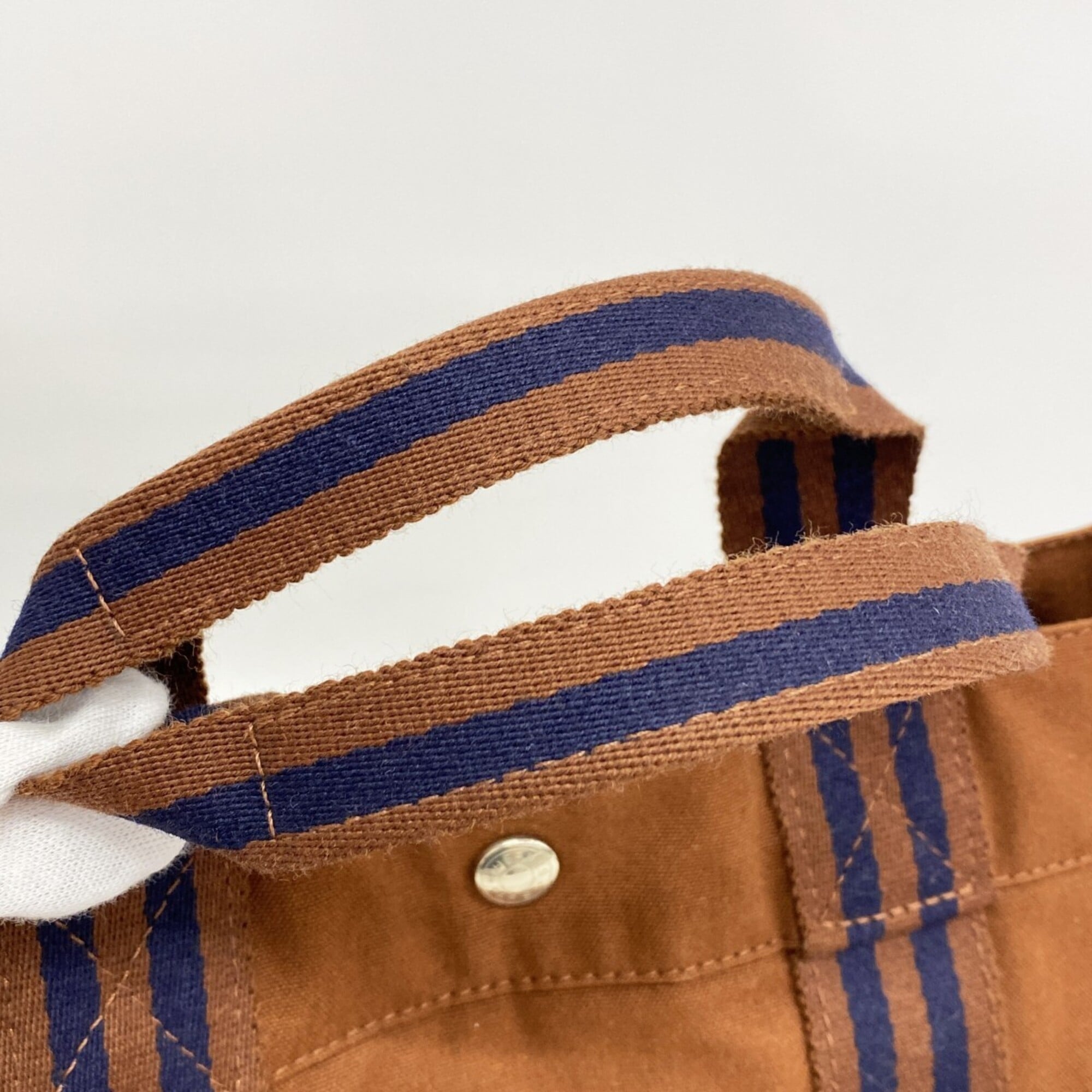 Hermes Brown Canvas Tote Bag (Pre-Owned)
