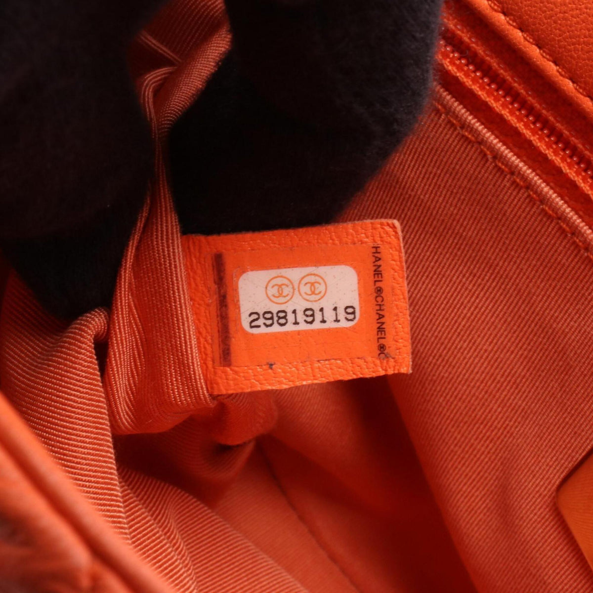 Chanel Orange Leather Handbag Shoulder Bag (Pre-Owned)