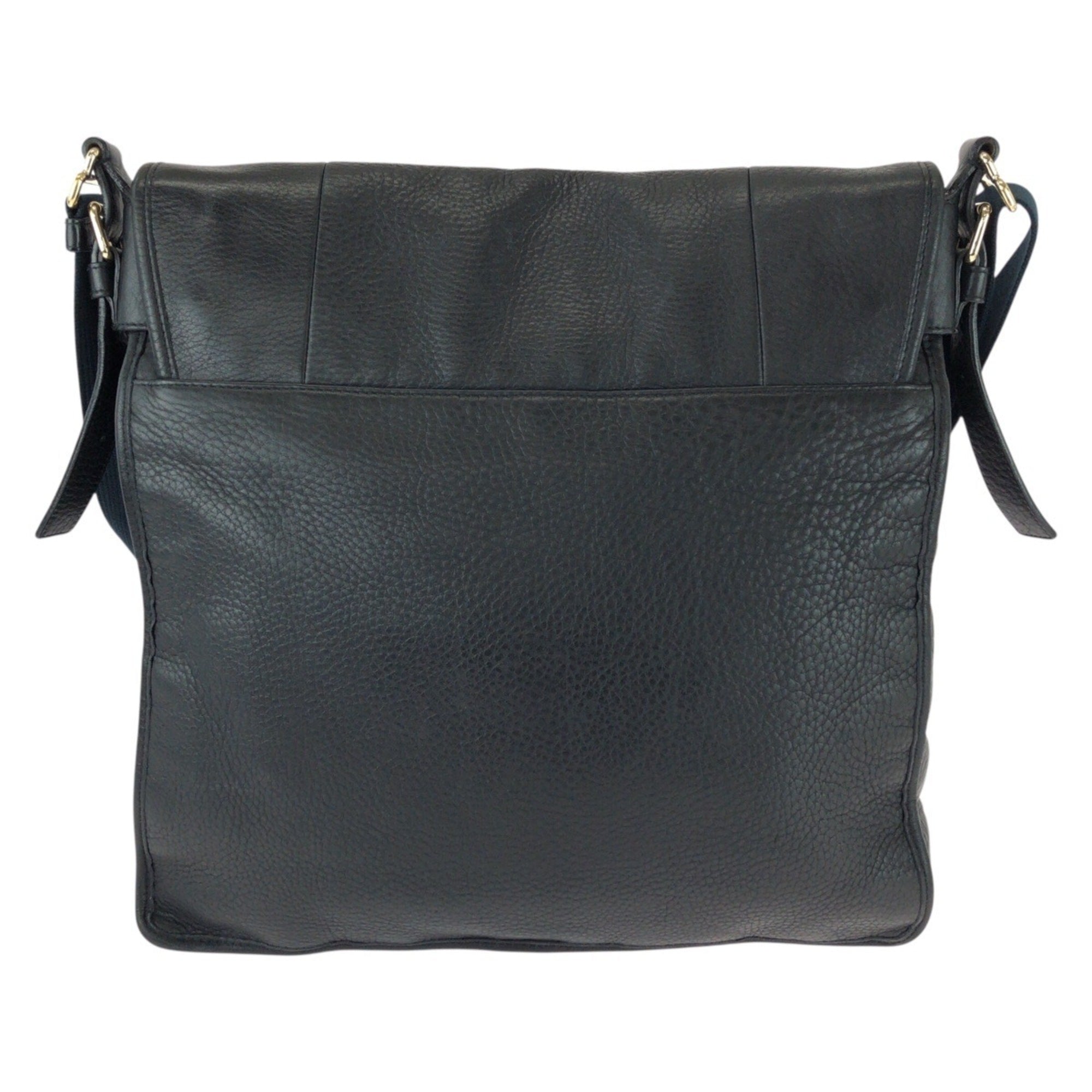 Yves Saint Laurent Black Navy Leather Messenger Bag Shoulder Bag (Pre-Owned)