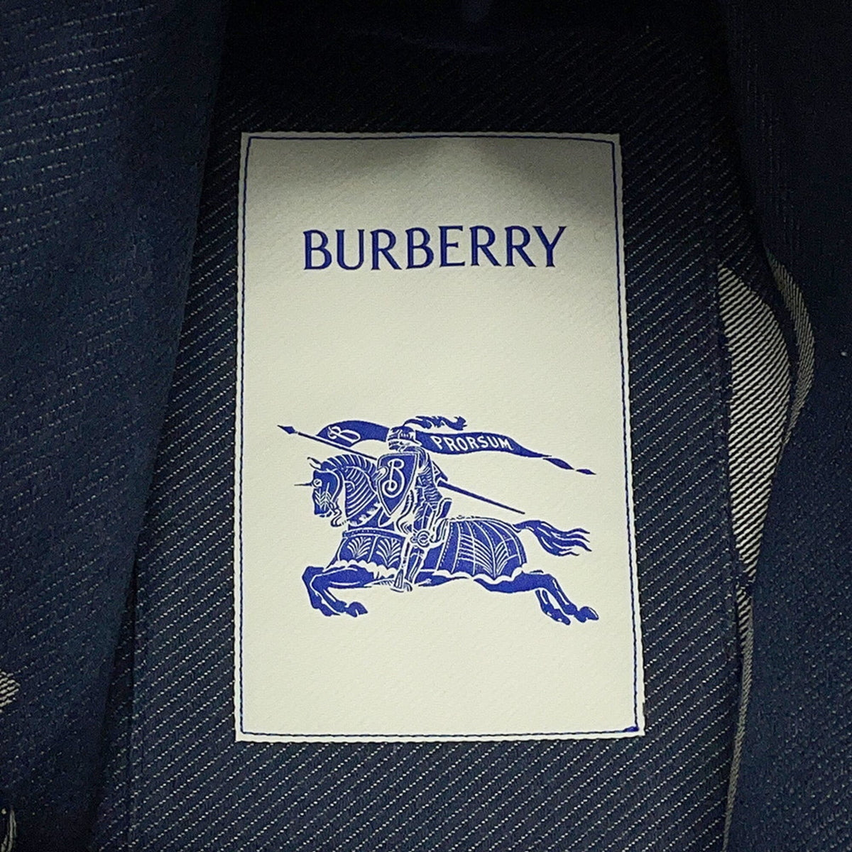 Burberry Gray Navy Canvas Handbag Tote Bag (Pre-Owned)