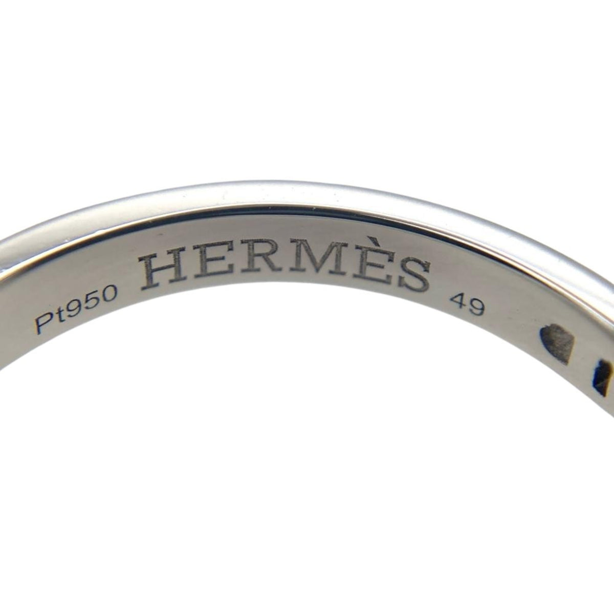 Hermes Platinum 950 Band Ring (Pre-Owned)