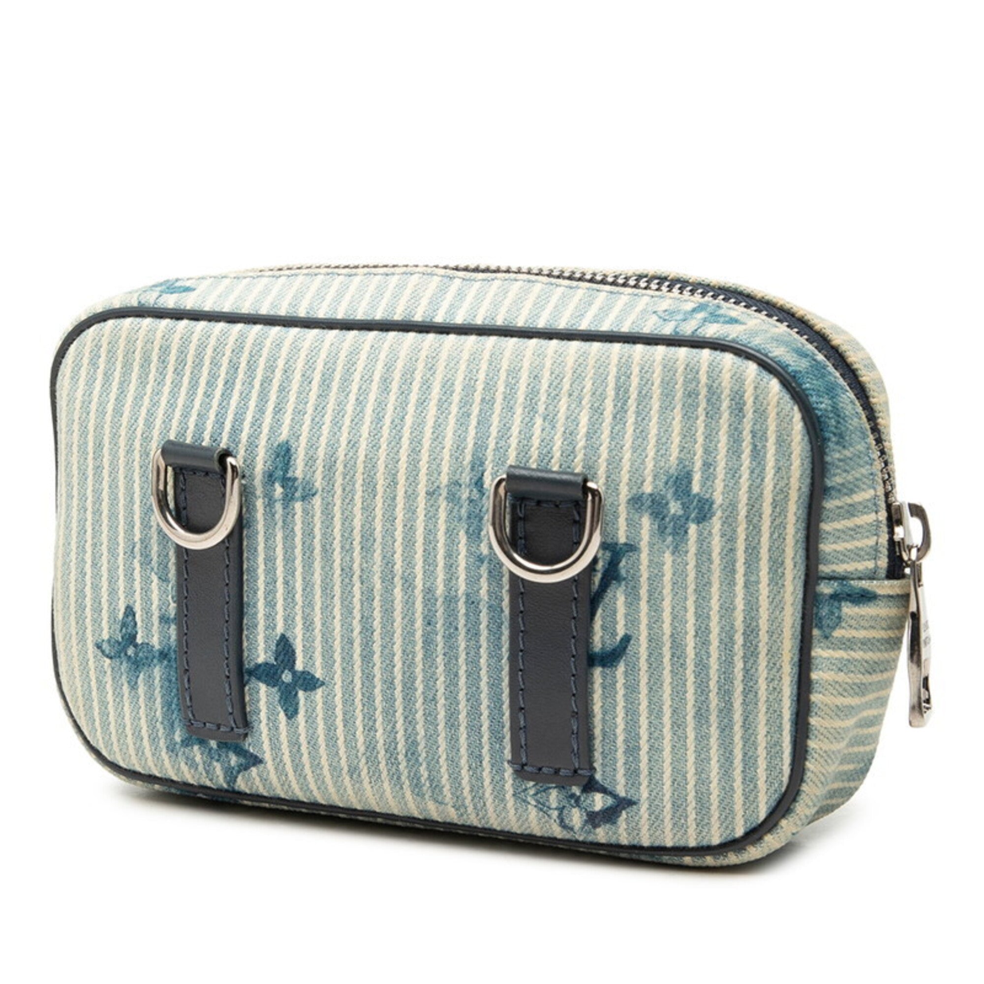 Louis Vuitton Blue Navy Canvas Leather Pochette Shoulder Bag (Pre-Owned)