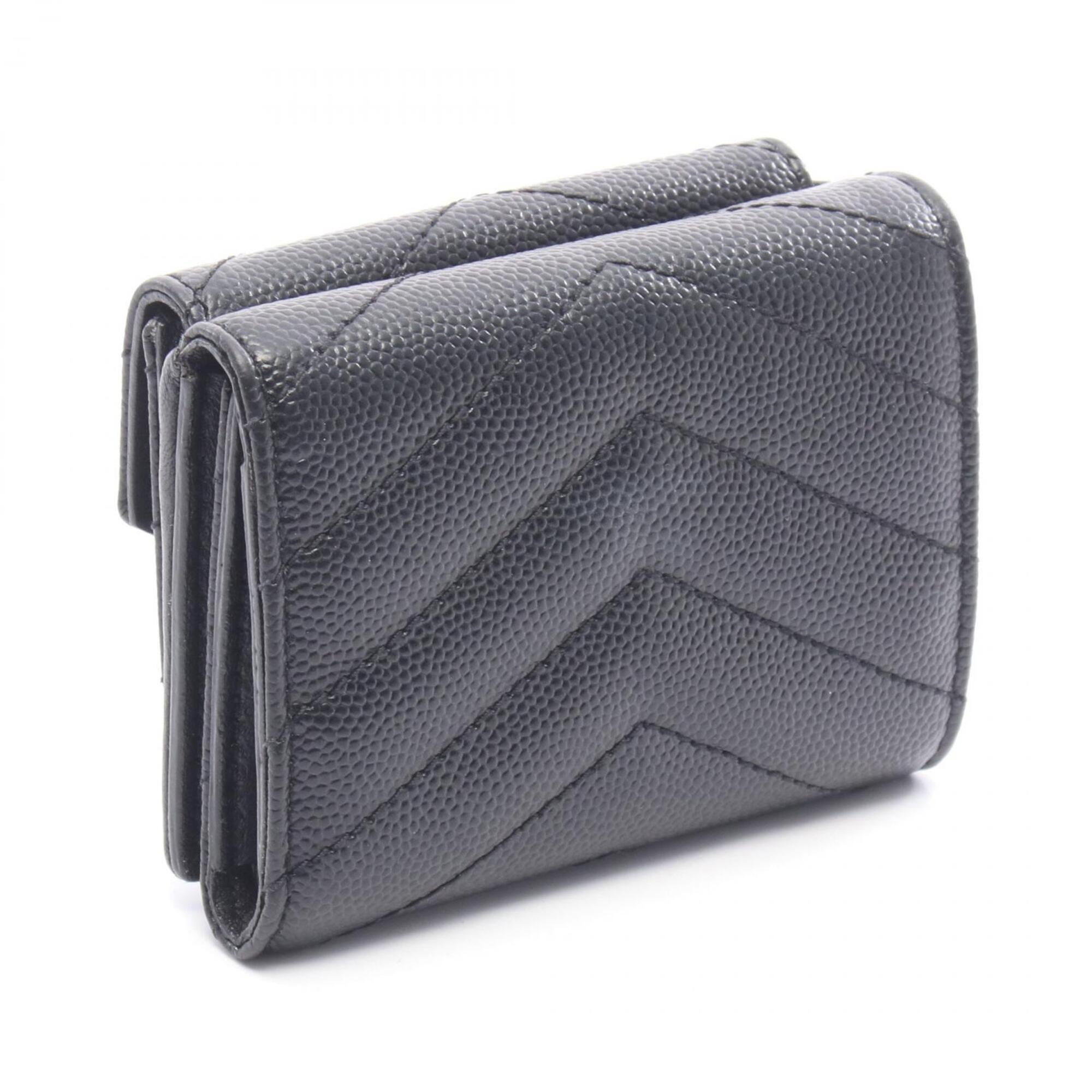 Saint Laurent Black Leather Wallet (Tri-Fold) (Pre-Owned)