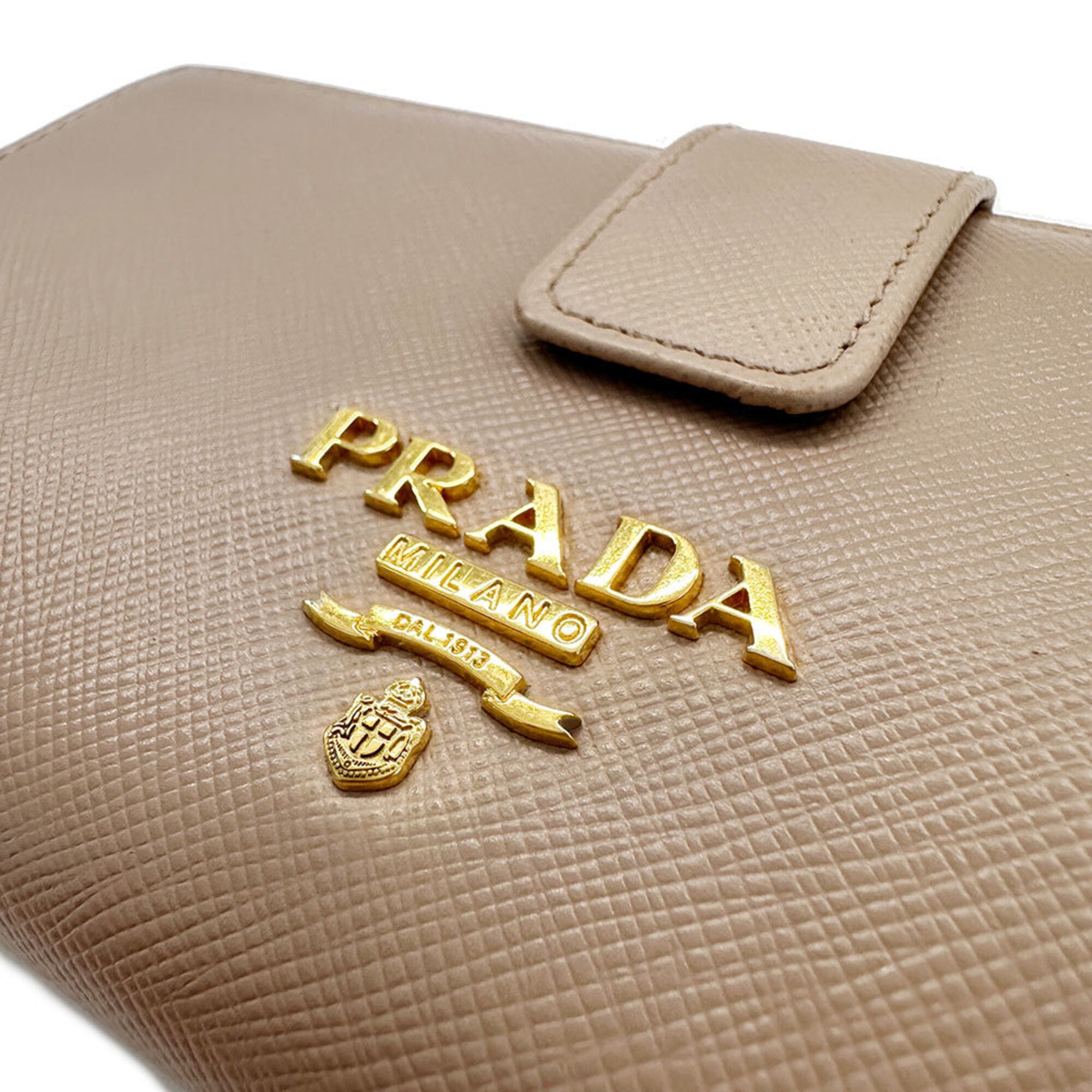 Prada Pink Saffiano Long Bill Wallet (Bi-Fold) (Pre-Owned)