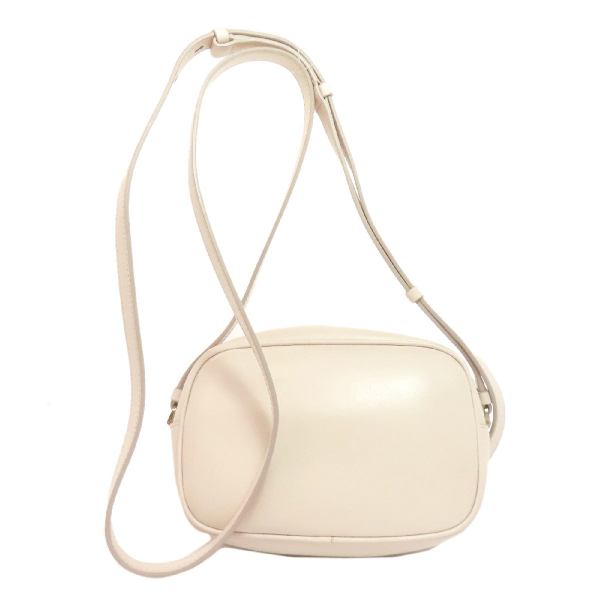 Salvatore Ferragamo Beige White Leather Shoulder Bag (Pre-Owned)