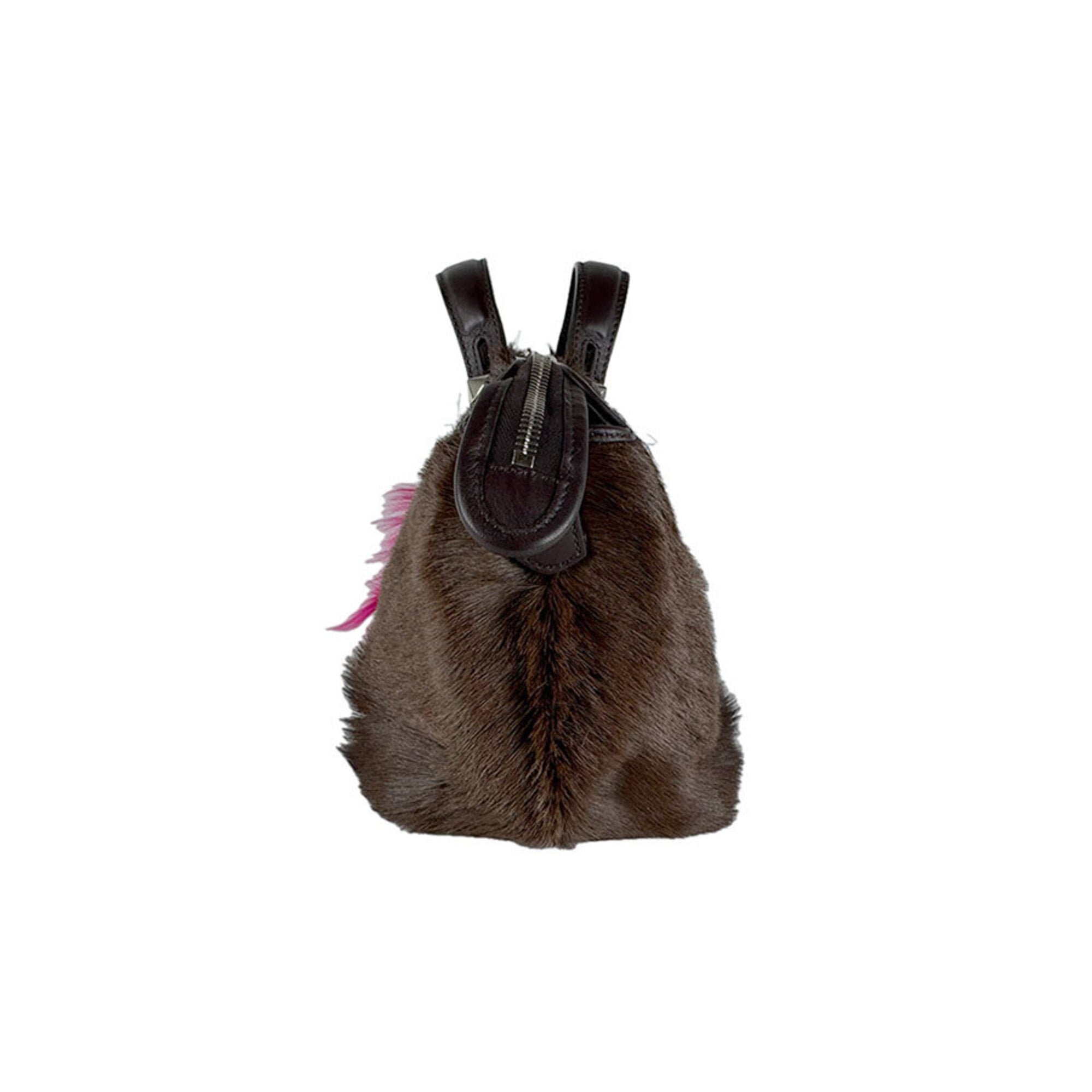 Fendi Brown Leather Handbag Shoulder Bag (Pre-Owned)