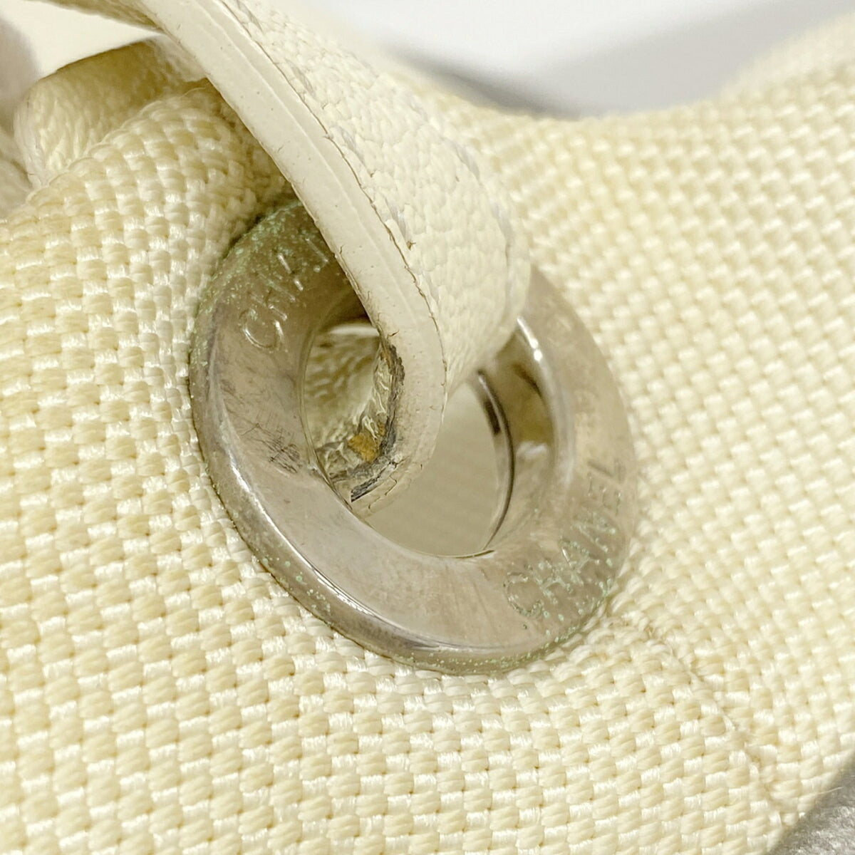 Chanel Gray Canvas Shoulder Bag (Pre-Owned)