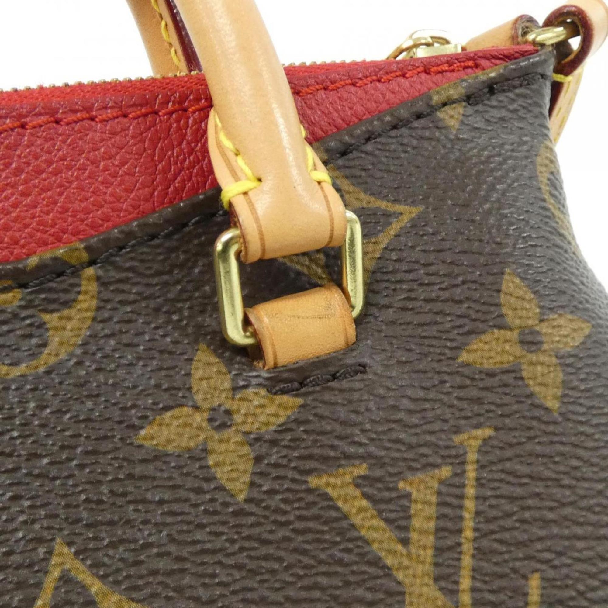 Louis Vuitton Monogram Cerise Marron Coated Canvas Leather Handbag (Pre-Owned)