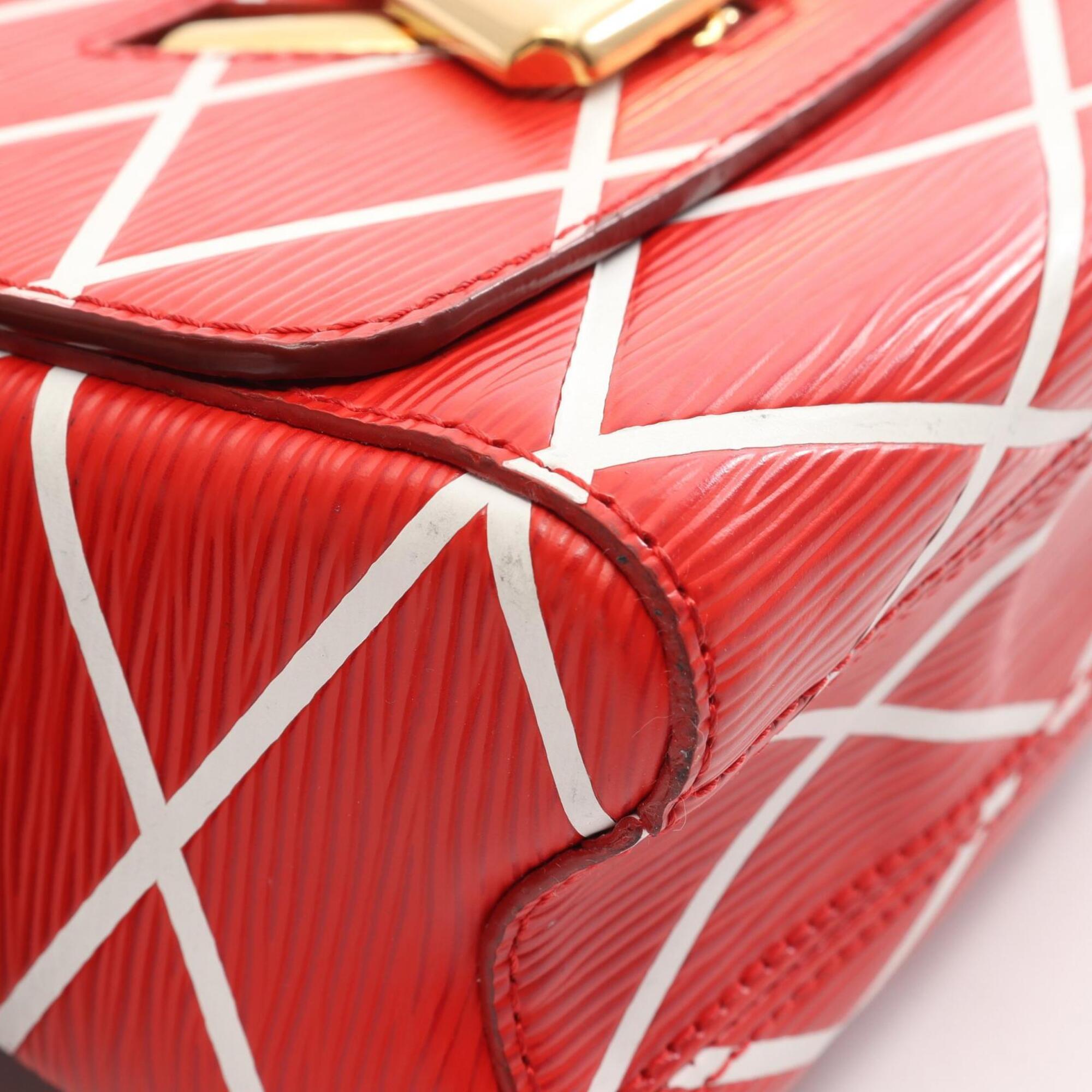 Louis Vuitton Red Color White Leather Handbag Shoulder Bag (Pre-Owned)