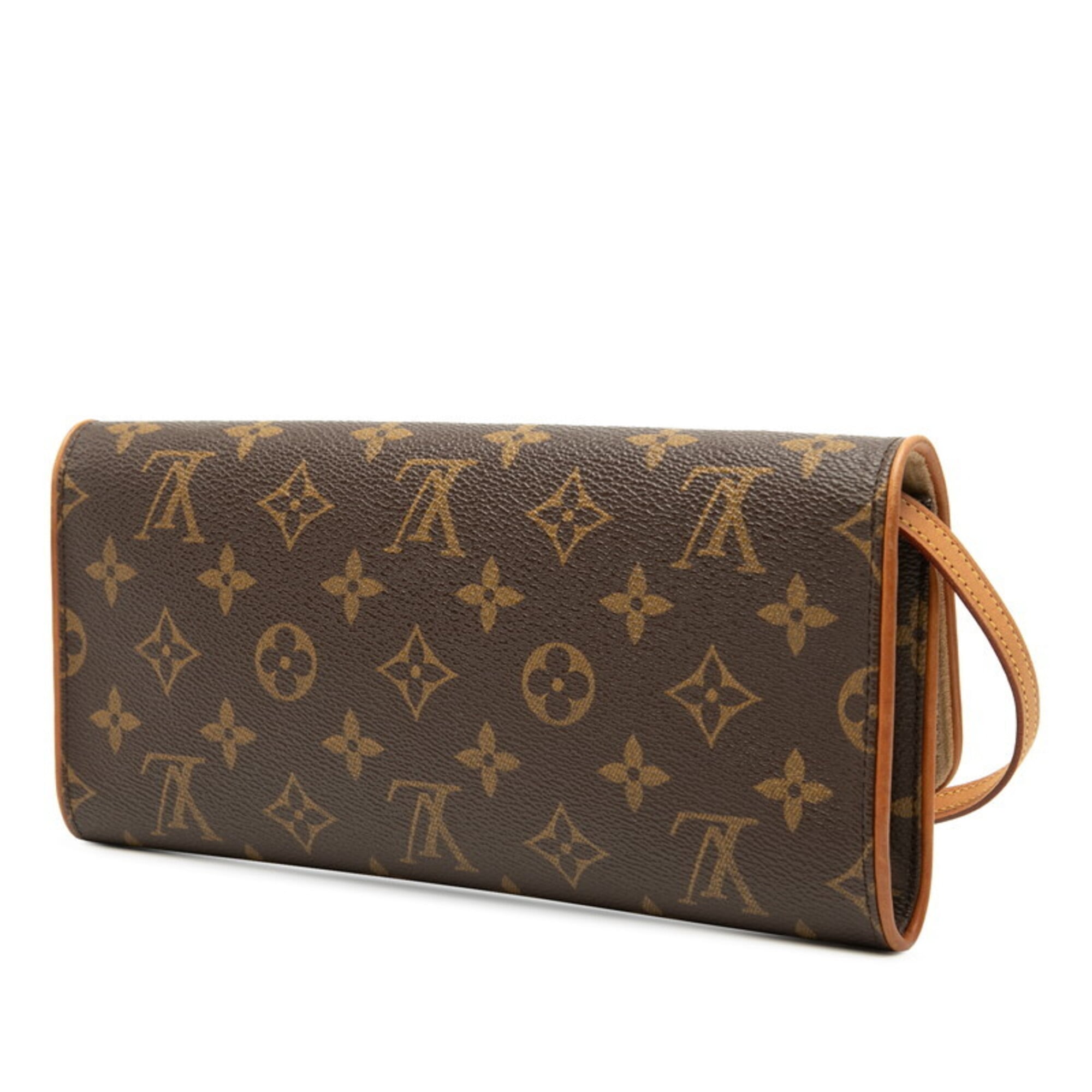 Louis Vuitton Brown Pvc Leather Pochette Shoulder Bag (Pre-Owned)