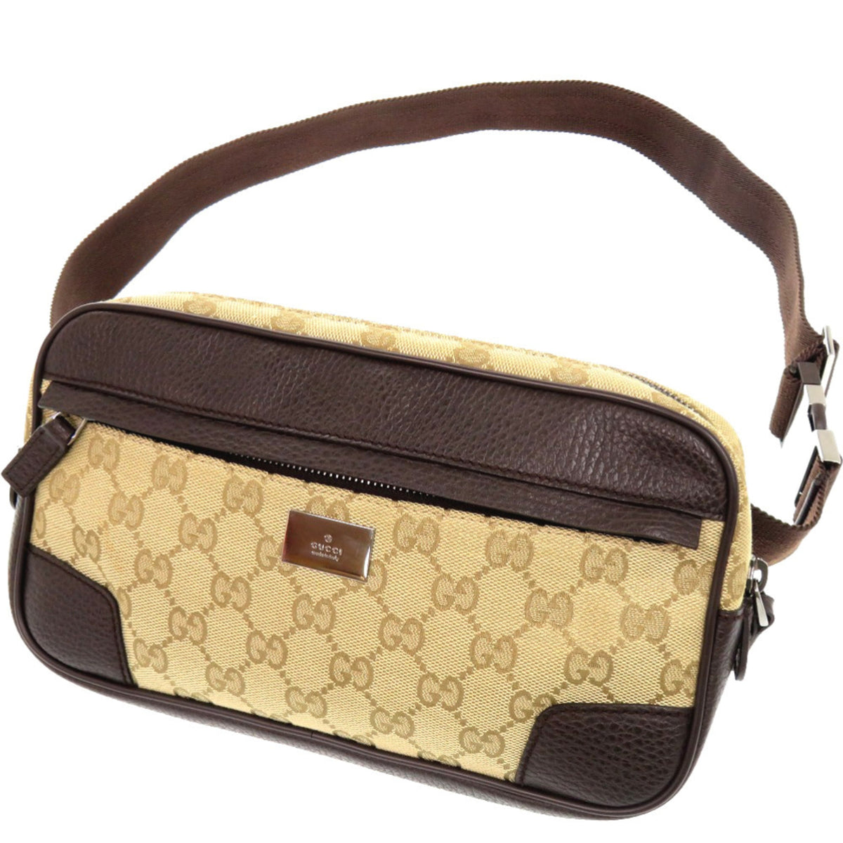 Gucci Beige Gg Canvas Sling Bag (Pre-Owned)