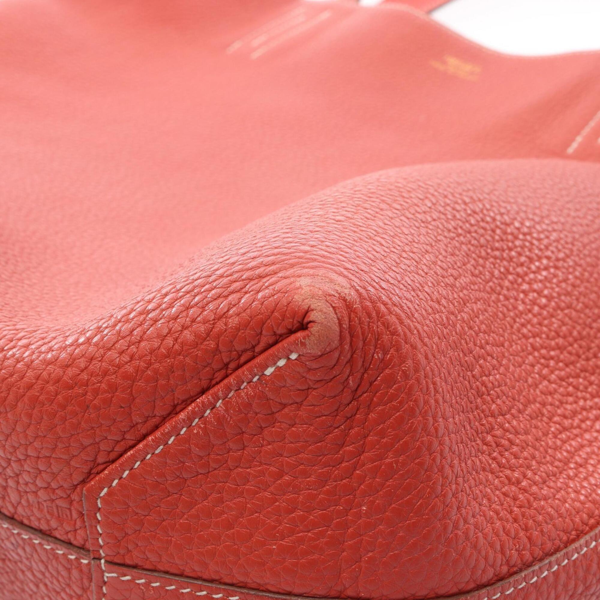 Hermes Bordeaux Pink Taurillon Clemence Leather Handbag Tote Bag (Pre-Owned)