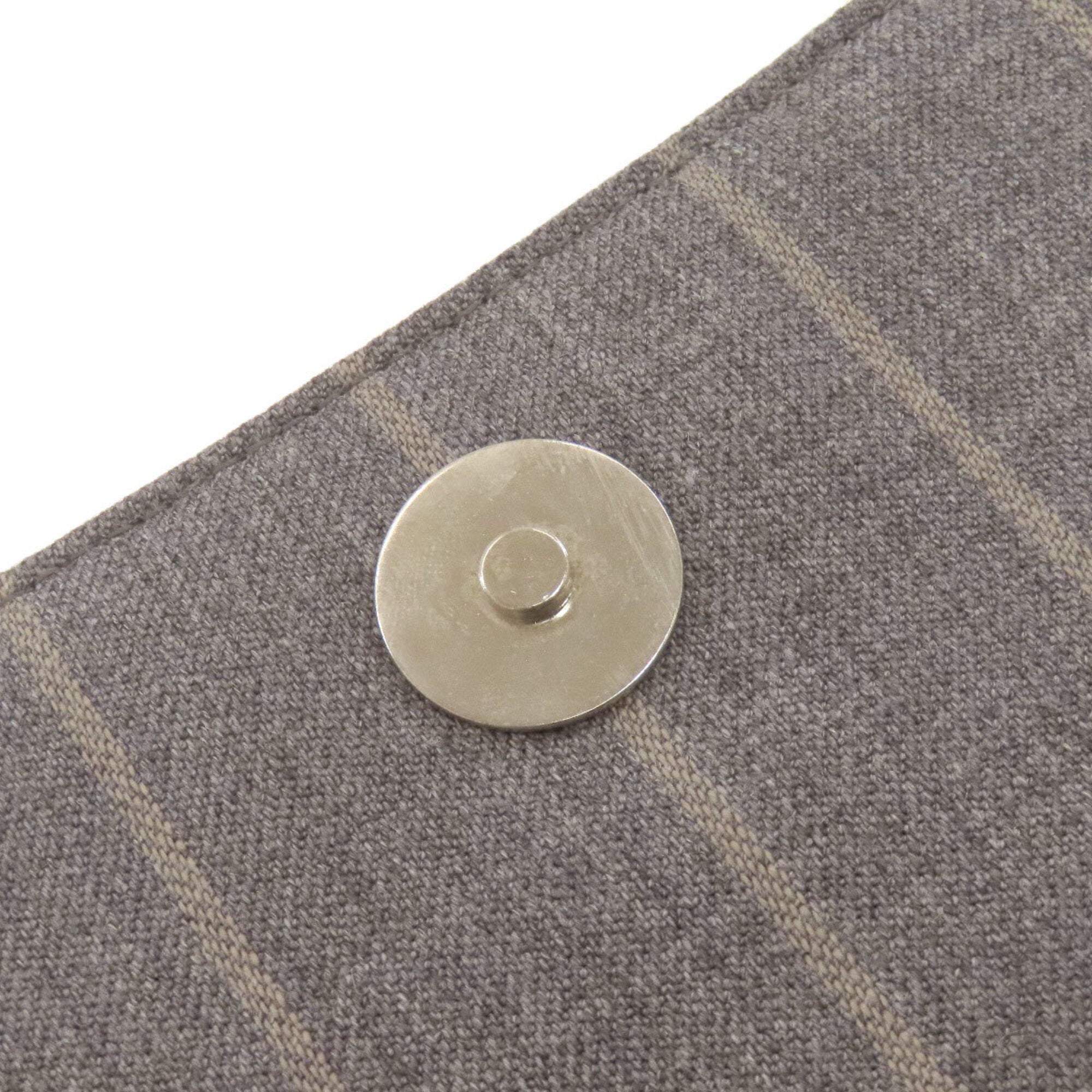 Bally Gray Canvas Shoulder Bag (Pre-Owned)