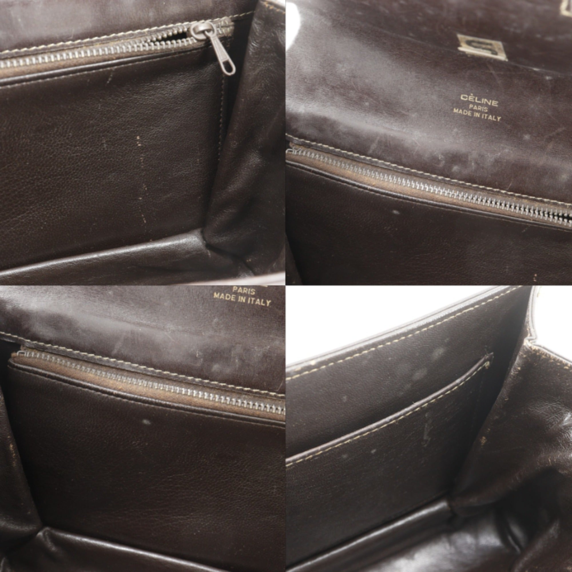 Celine Brown Canvas Shoulder Bag (Pre-Owned)